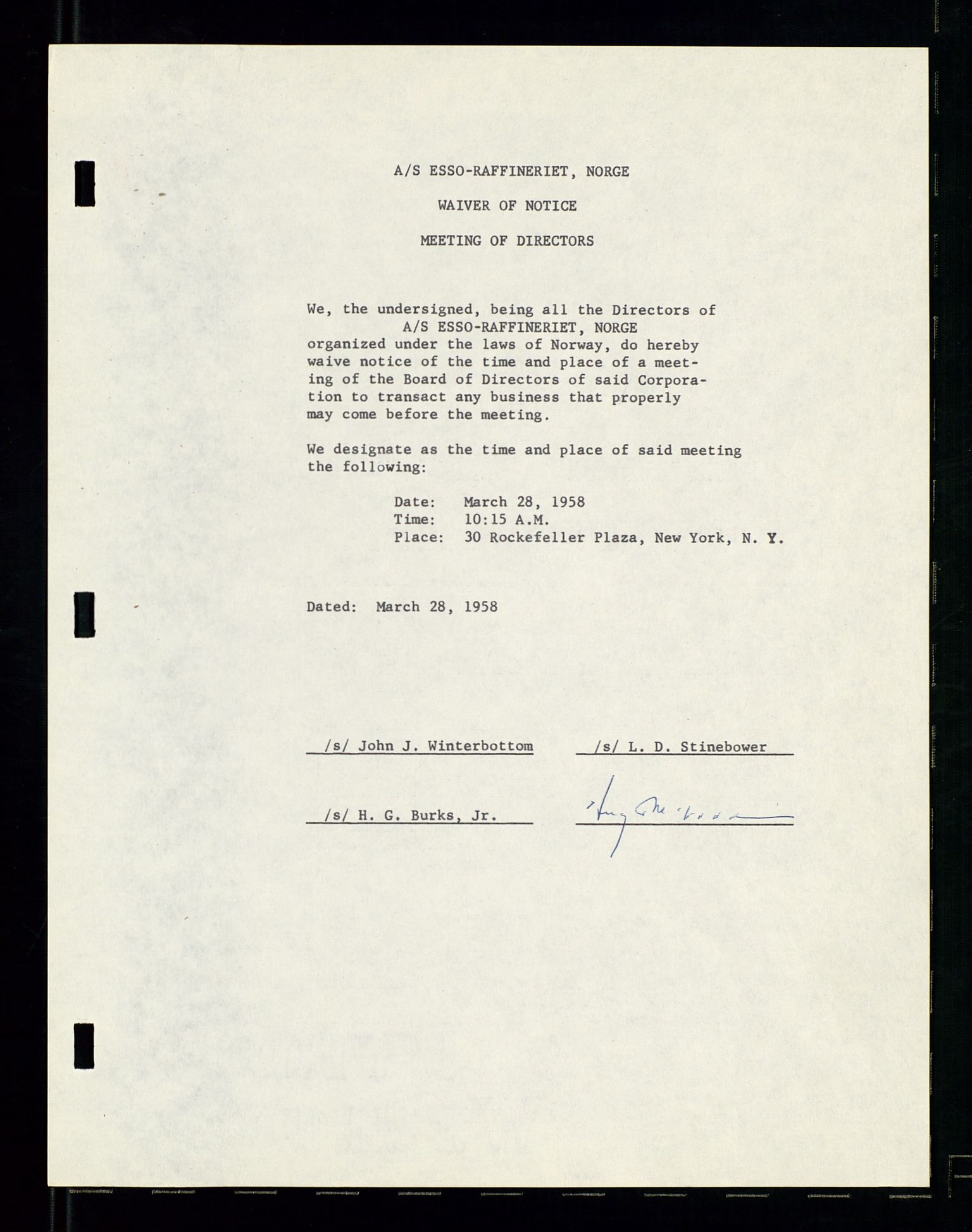 PA 1537 - A/S Essoraffineriet Norge, AV/SAST-A-101957/A/Aa/L0001/0002: Styremøter / Shareholder meetings, board meetings, by laws (vedtekter), 1957-1960, p. 176