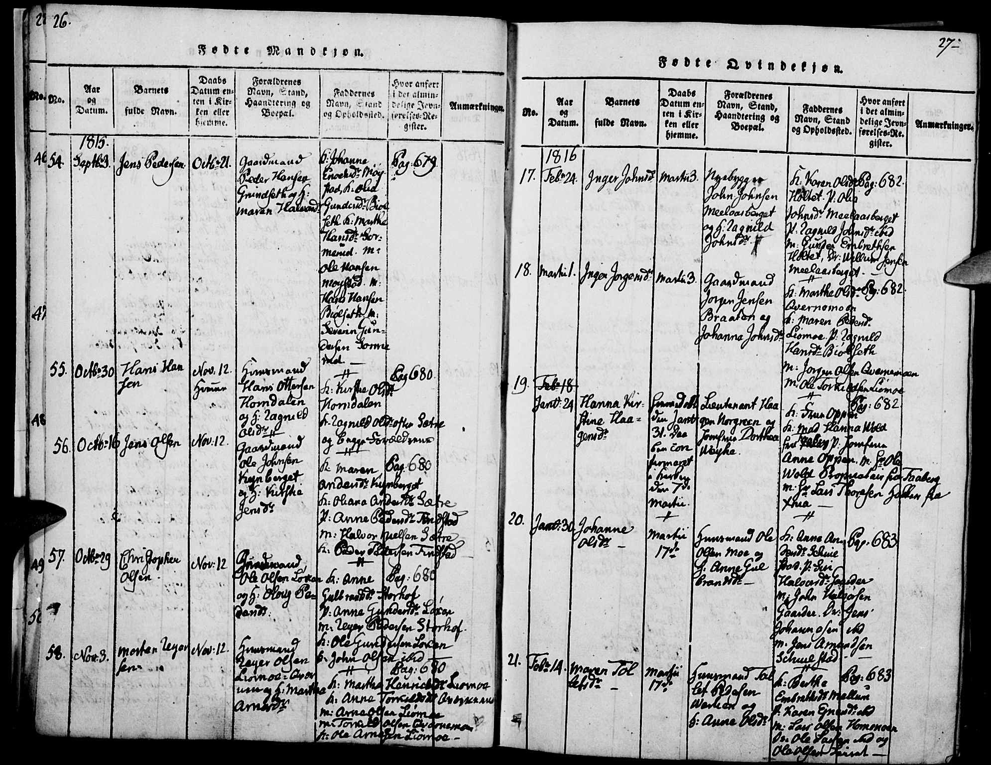 Elverum prestekontor, AV/SAH-PREST-044/H/Ha/Haa/L0007: Parish register (official) no. 7, 1815-1830, p. 26-27