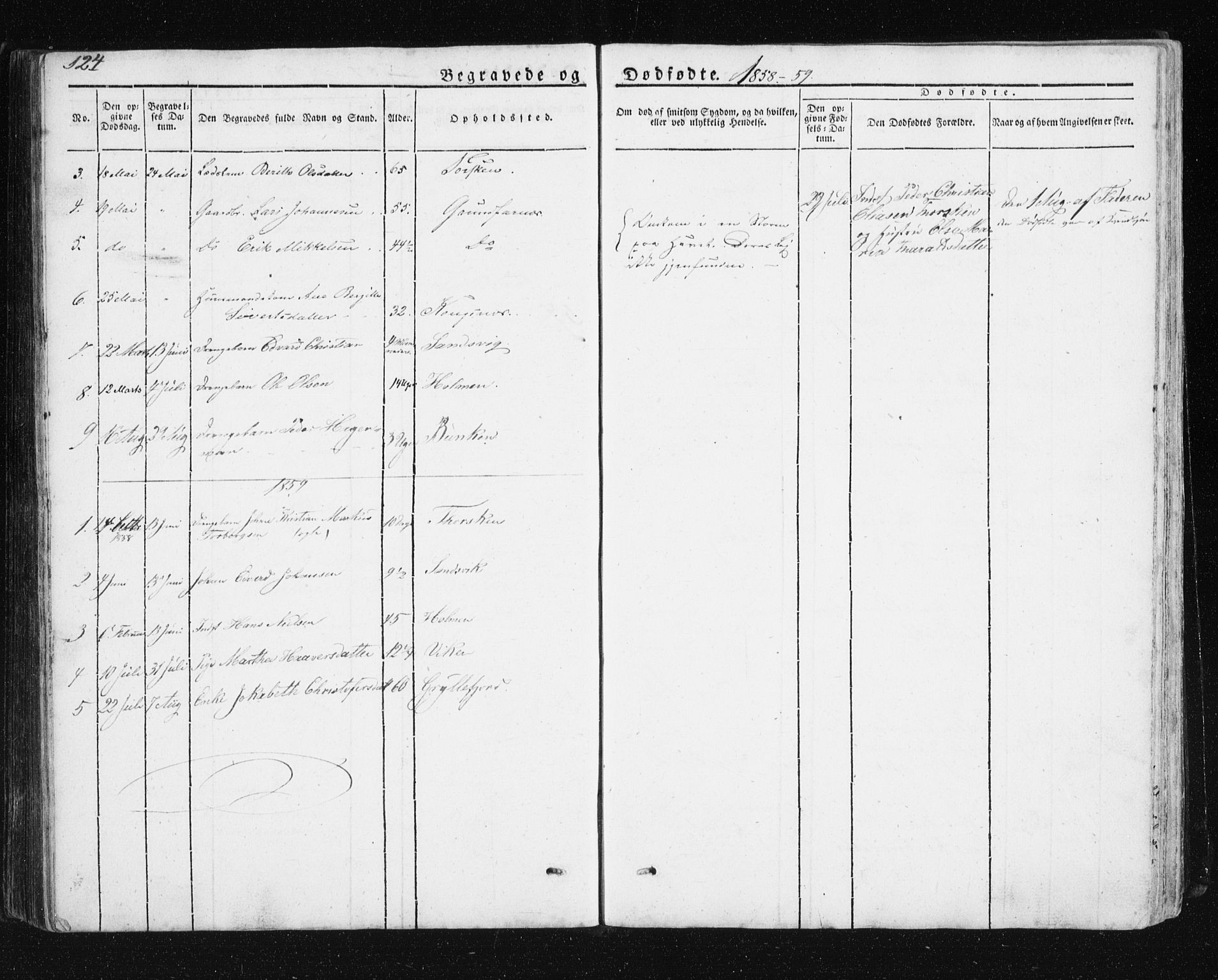 Berg sokneprestkontor, SATØ/S-1318/G/Ga/Gab/L0011klokker: Parish register (copy) no. 11, 1833-1878, p. 124