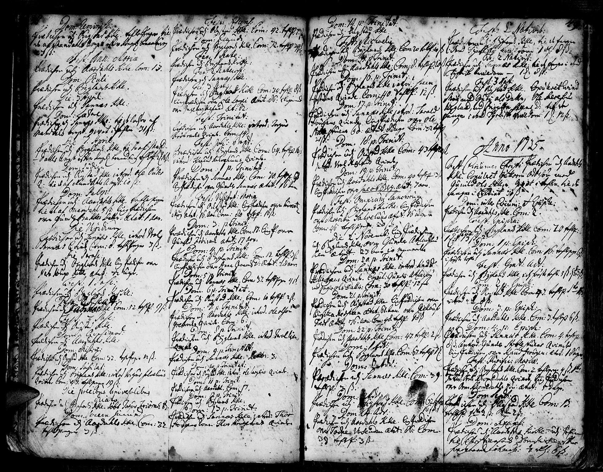 Bygland sokneprestkontor, SAK/1111-0006/F/Fa/Fab/L0001: Parish register (official) no. A 1, 1725-1766, p. 48-49