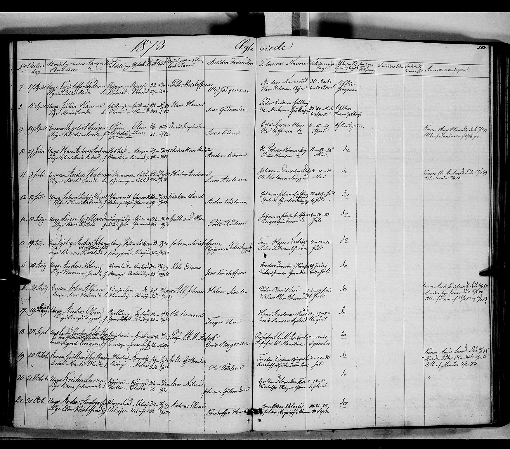 Jevnaker prestekontor, SAH/PREST-116/H/Ha/Haa/L0007: Parish register (official) no. 7, 1858-1876, p. 203