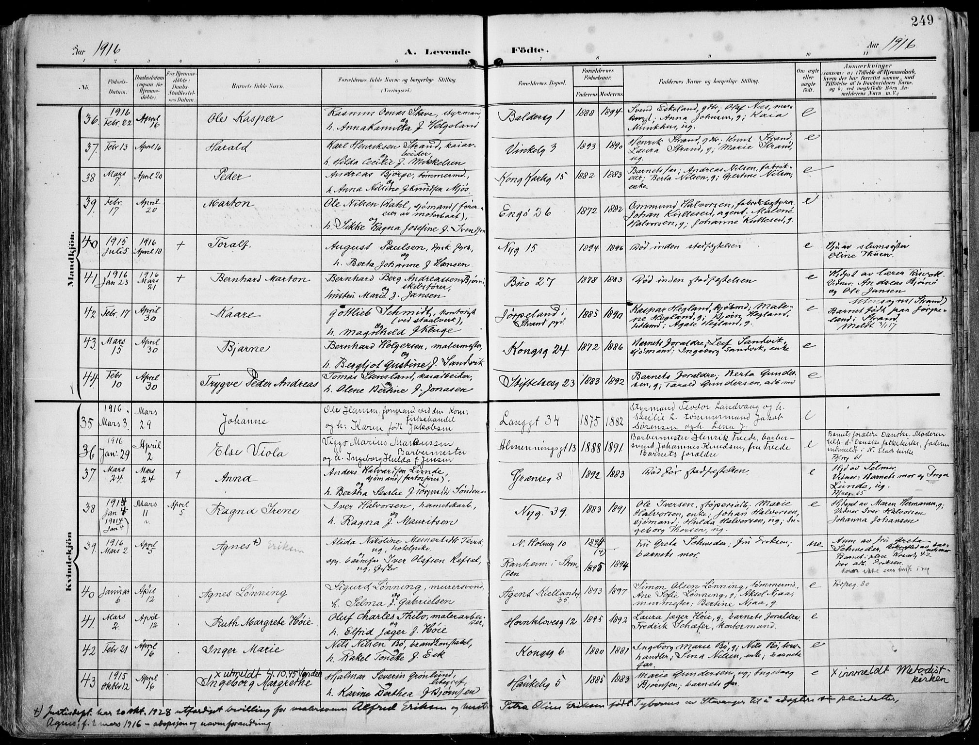 St. Petri sokneprestkontor, AV/SAST-A-101813/002/A/L0005: Parish register (official) no. A 23, 1902-1918, p. 249