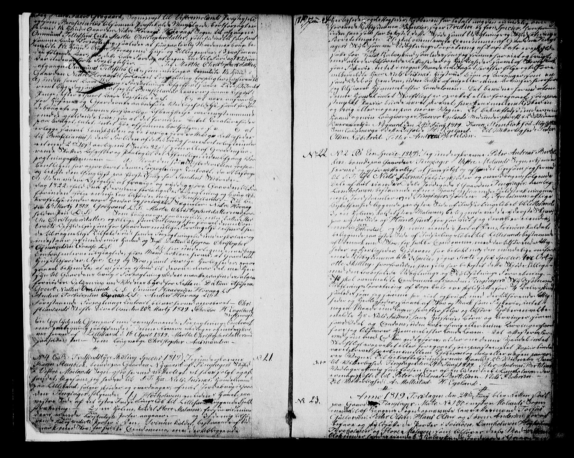 Nedenes sorenskriveri før 1824, AV/SAK-1221-0007/G/Gb/L0026: Mortgage book no. 26, 1819-1822, p. 2