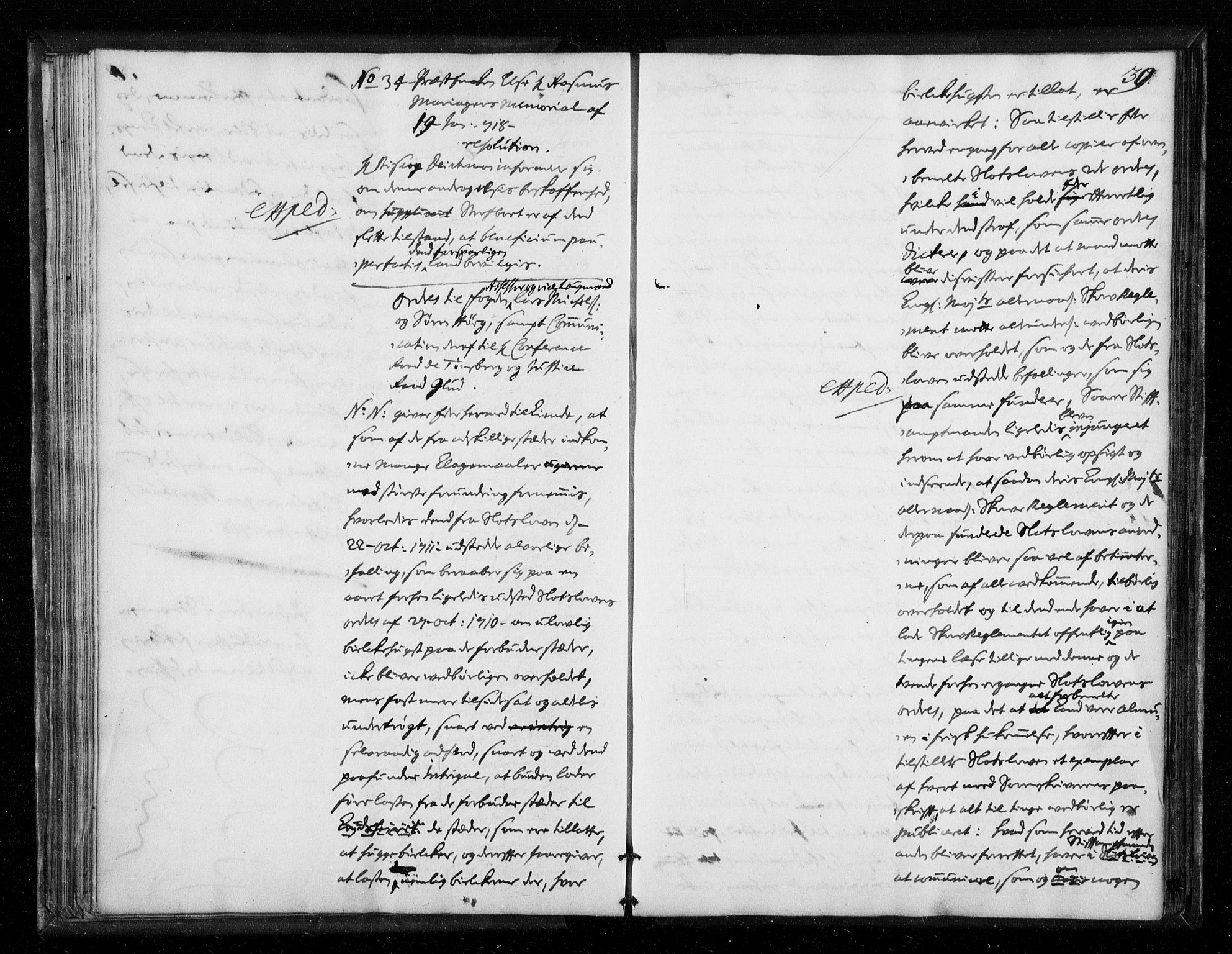 Stattholderembetet 1572-1771, AV/RA-EA-2870/Aa/L0008: Voteringsprotokoll (konseptprotokoll), 1717-1718, p. 38b-39a