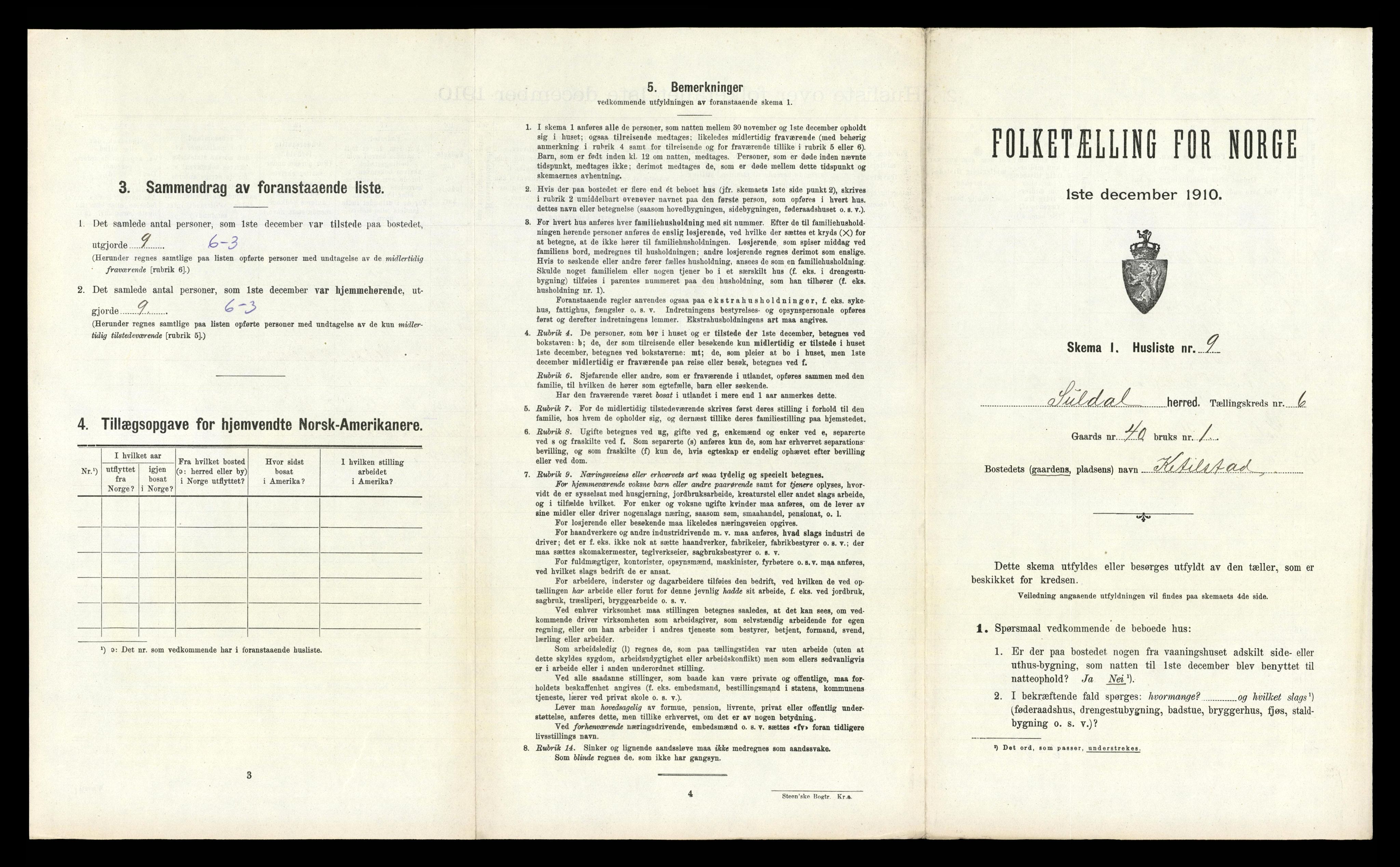 RA, 1910 census for Suldal, 1910, p. 413