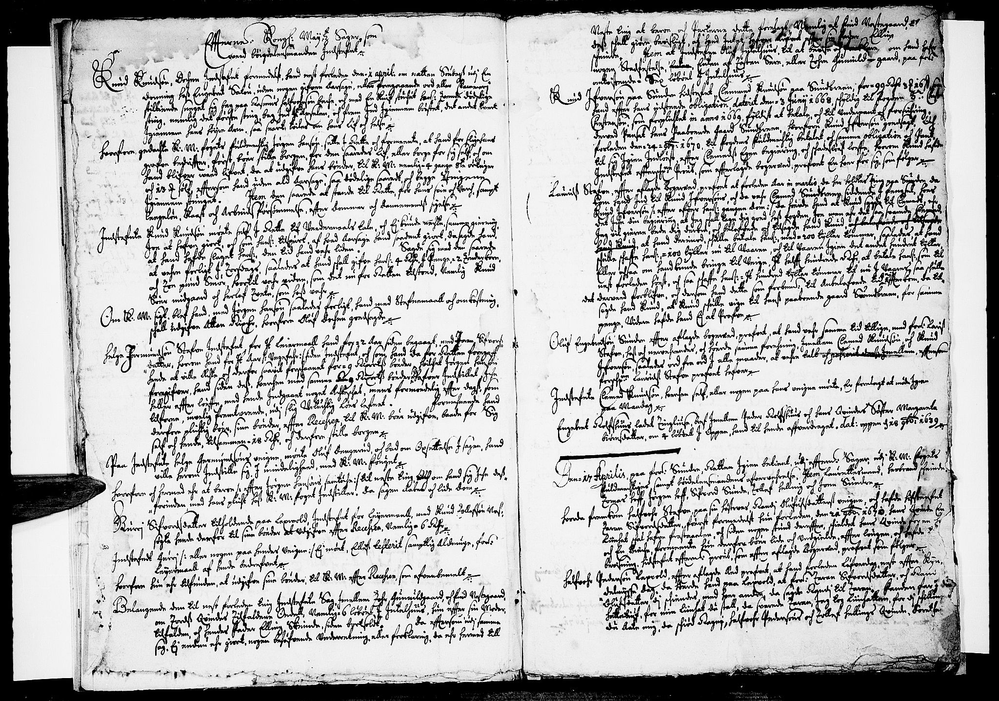 Ringerike og Hallingdal sorenskriveri, AV/SAKO-A-81/F/Fa/Fab/L0001: Tingbok - Sorenskriveriet, 1670-1671