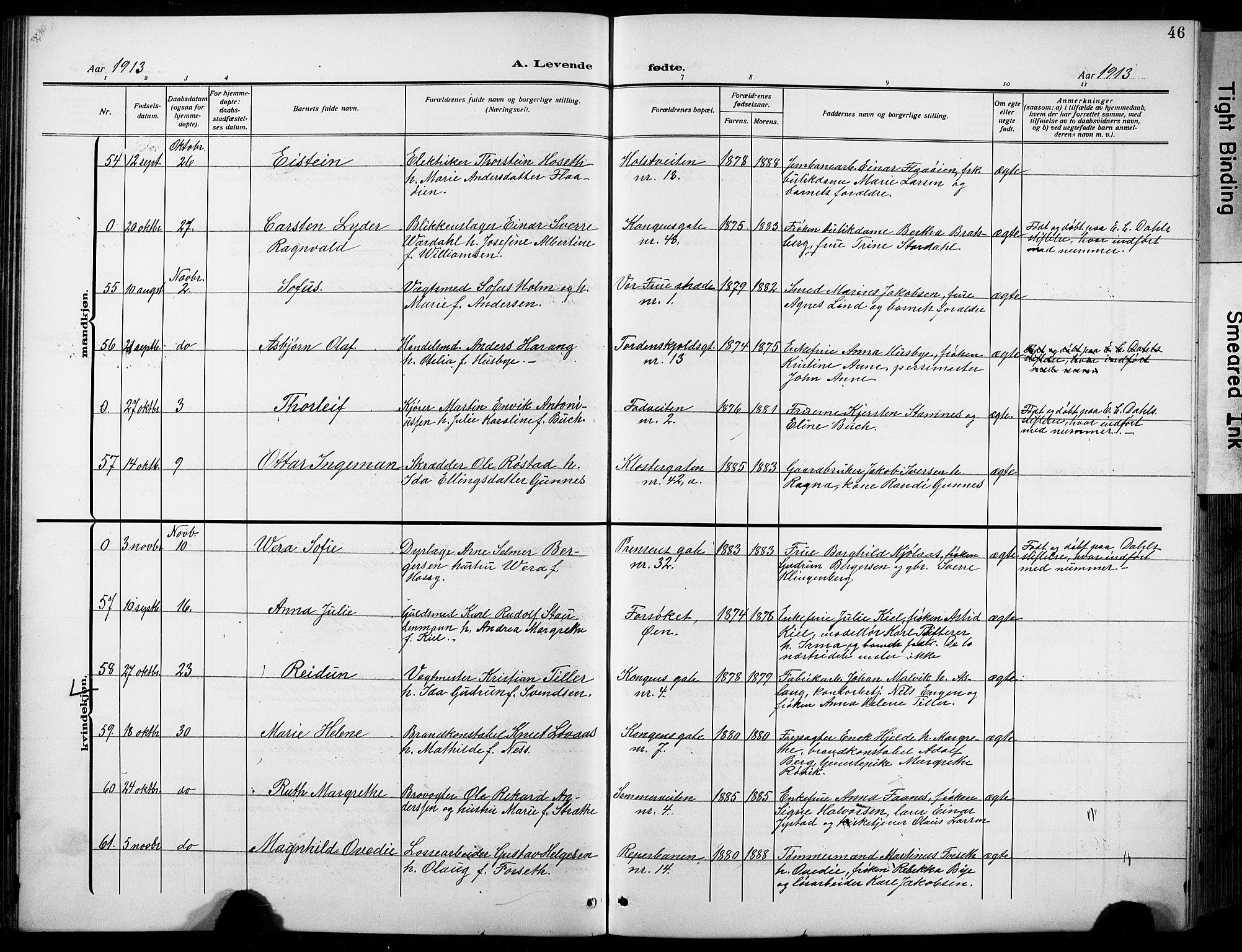 Ministerialprotokoller, klokkerbøker og fødselsregistre - Sør-Trøndelag, SAT/A-1456/601/L0096: Parish register (copy) no. 601C14, 1911-1931, p. 46