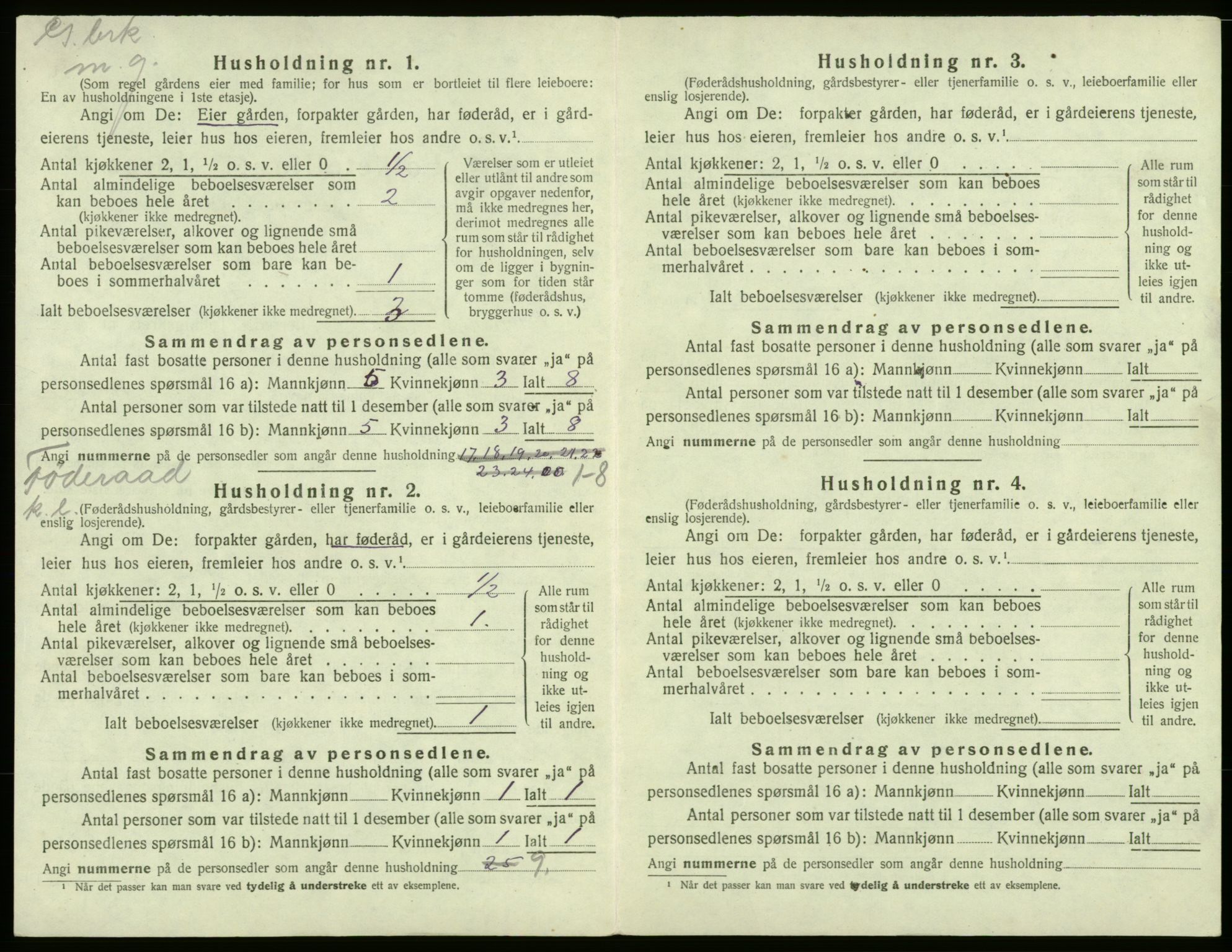 SAB, 1920 census for Bremnes, 1920, p. 637