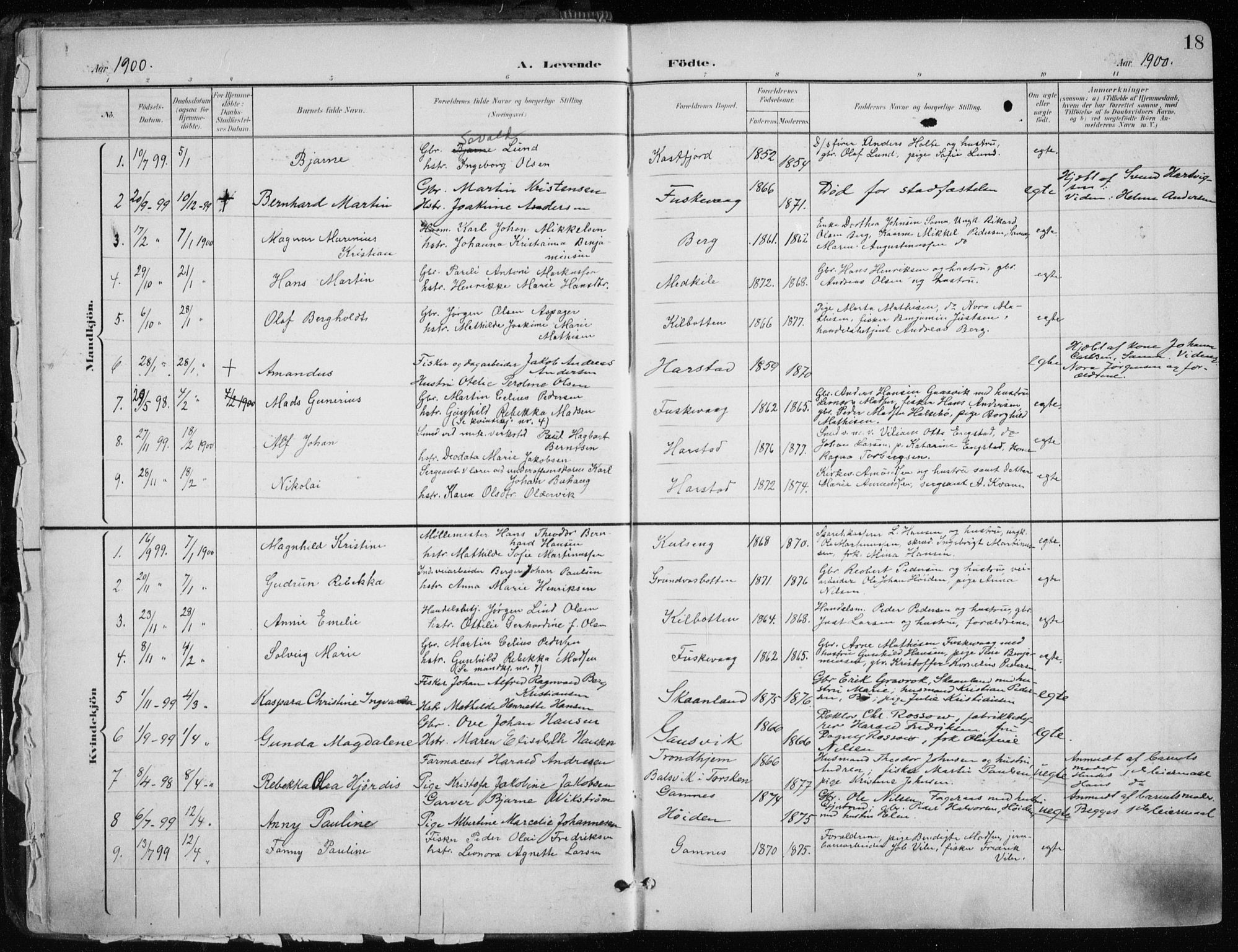 Trondenes sokneprestkontor, SATØ/S-1319/H/Ha/L0017kirke: Parish register (official) no. 17, 1899-1908, p. 18