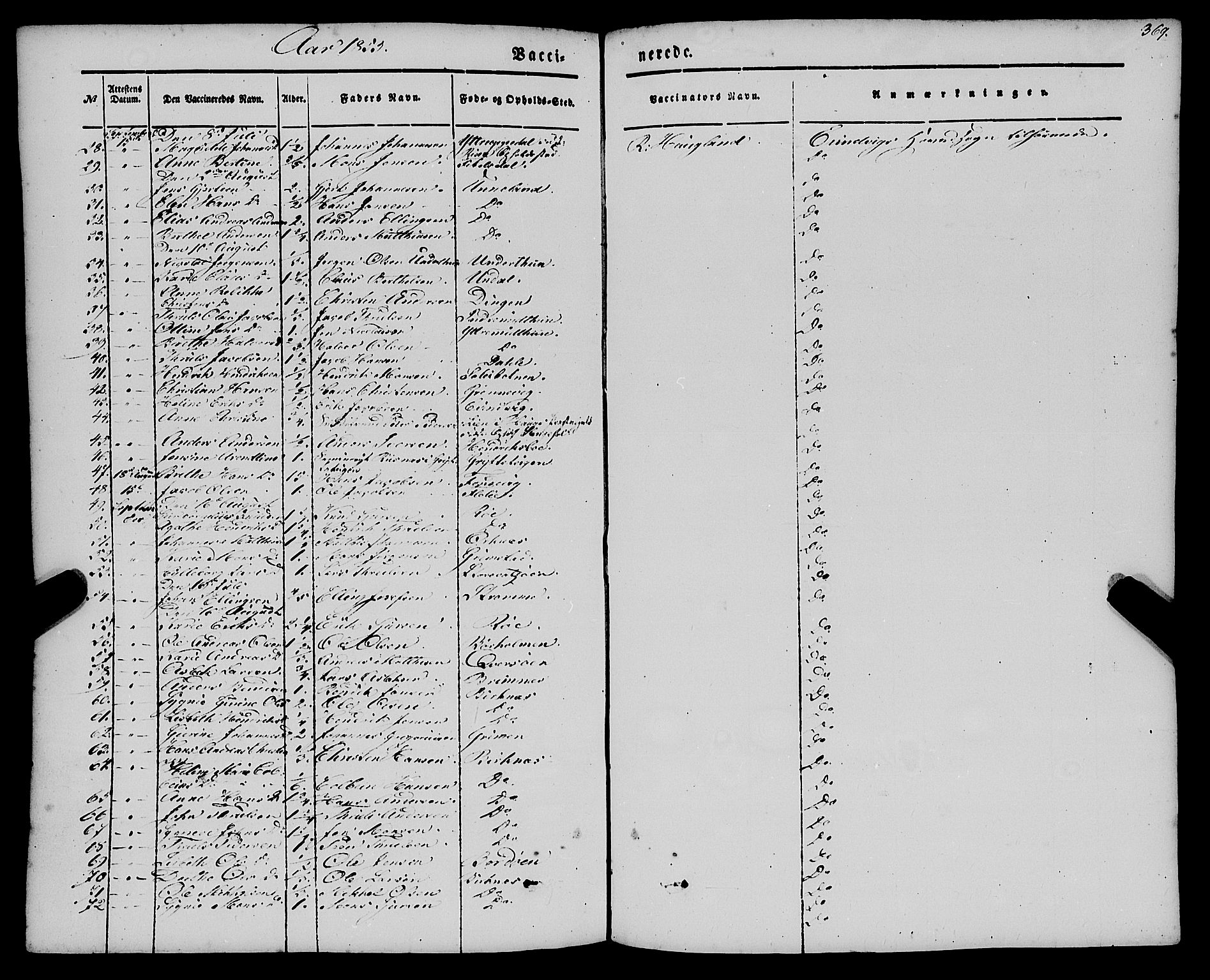 Gulen sokneprestembete, AV/SAB-A-80201/H/Haa/Haaa/L0021: Parish register (official) no. A 21, 1848-1858, p. 369