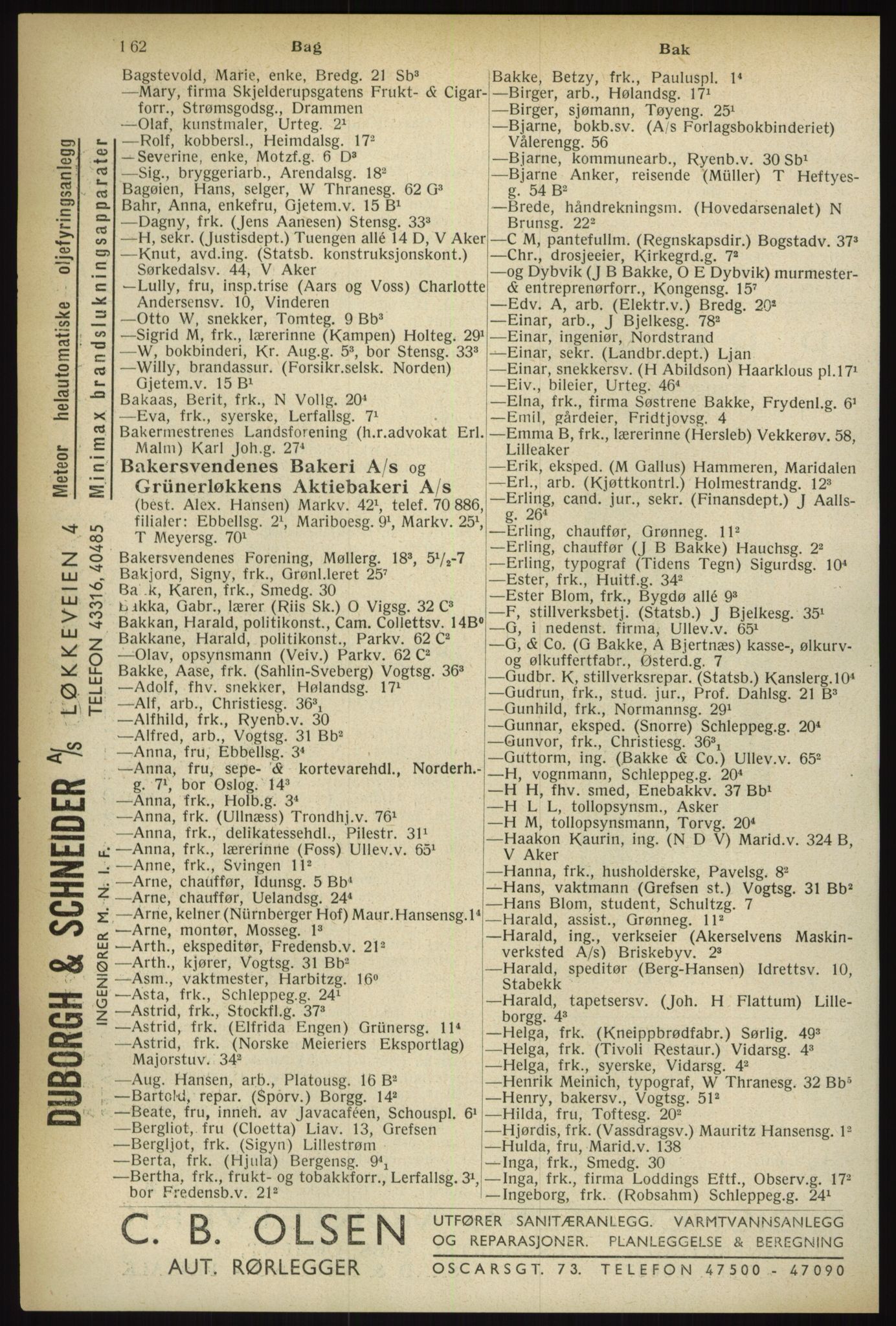 Kristiania/Oslo adressebok, PUBL/-, 1933, p. 162