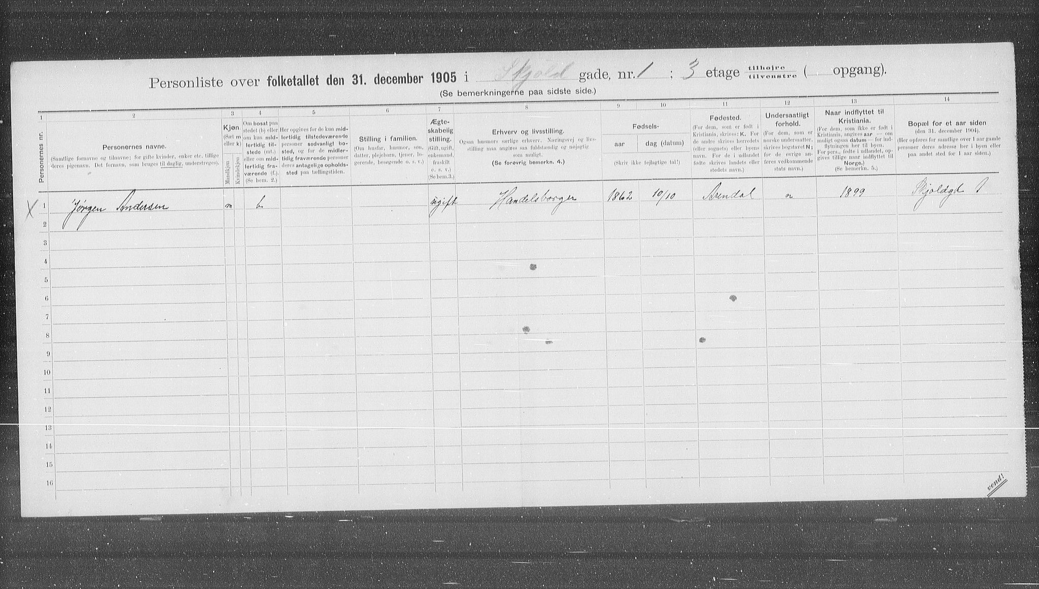 OBA, Municipal Census 1905 for Kristiania, 1905, p. 49893