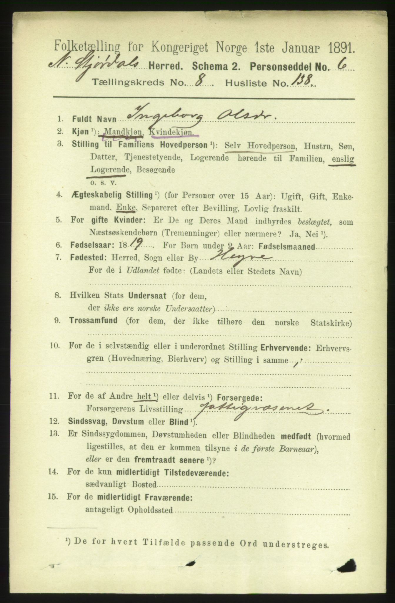 RA, 1891 census for 1714 Nedre Stjørdal, 1891, p. 4729