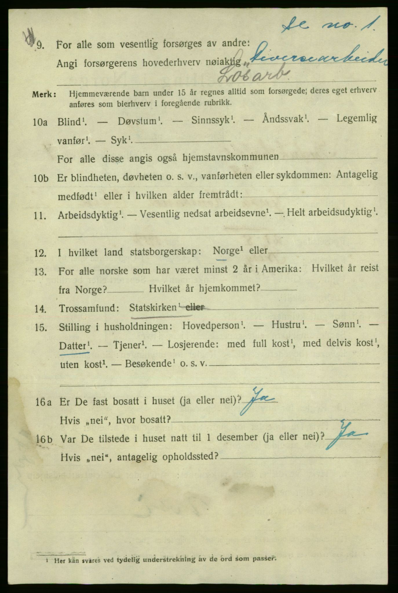 SAO, 1920 census for Fredrikshald, 1920, p. 14599