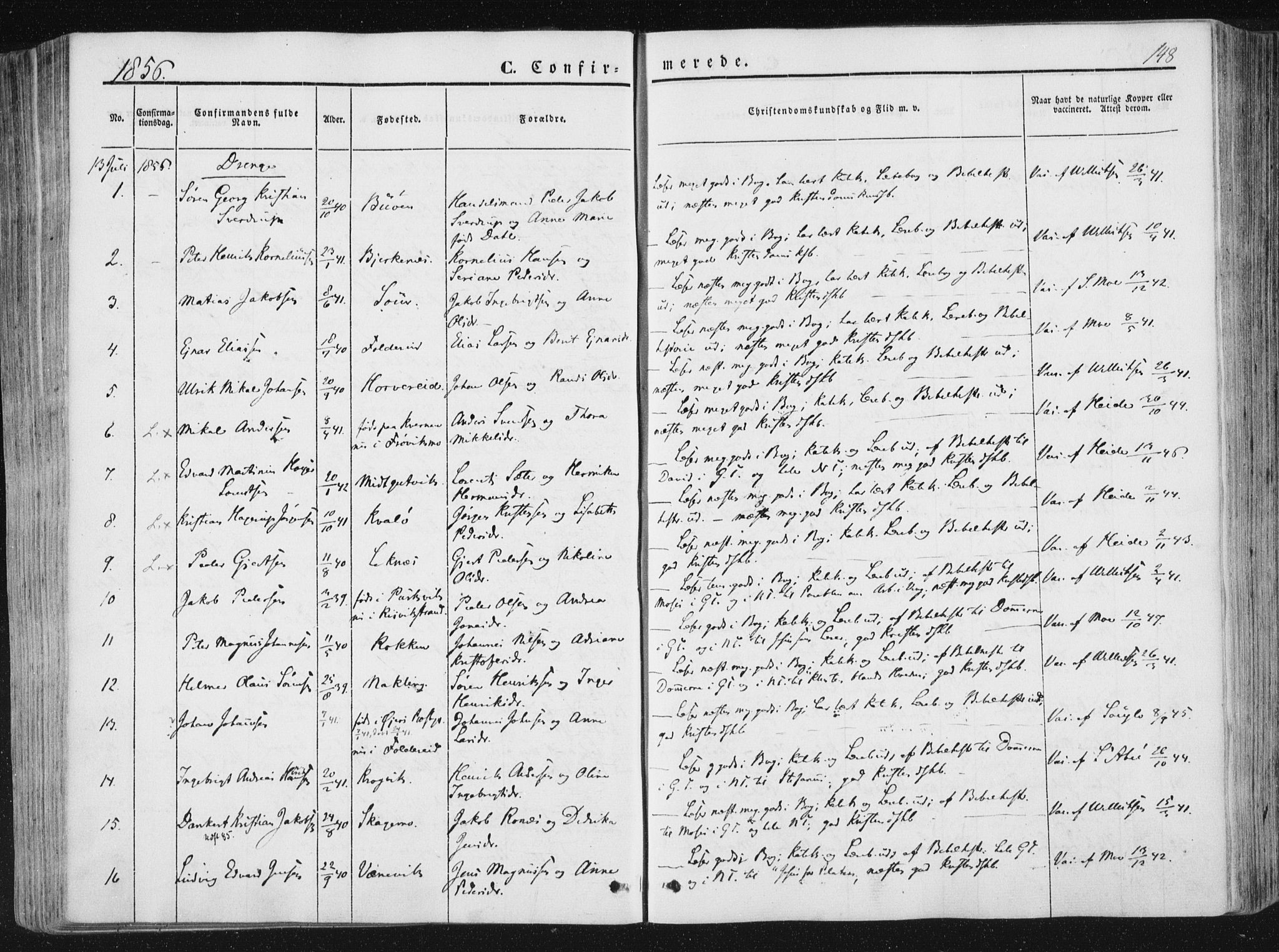 Ministerialprotokoller, klokkerbøker og fødselsregistre - Nord-Trøndelag, SAT/A-1458/780/L0640: Parish register (official) no. 780A05, 1845-1856, p. 148