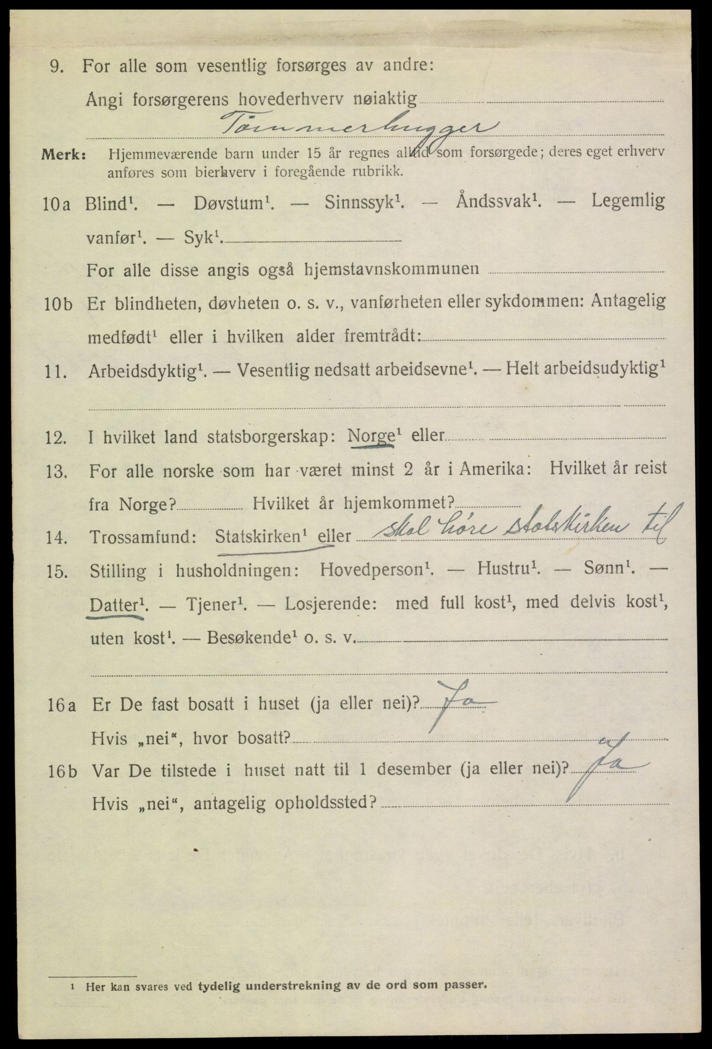 SAH, 1920 census for Trysil, 1920, p. 12600