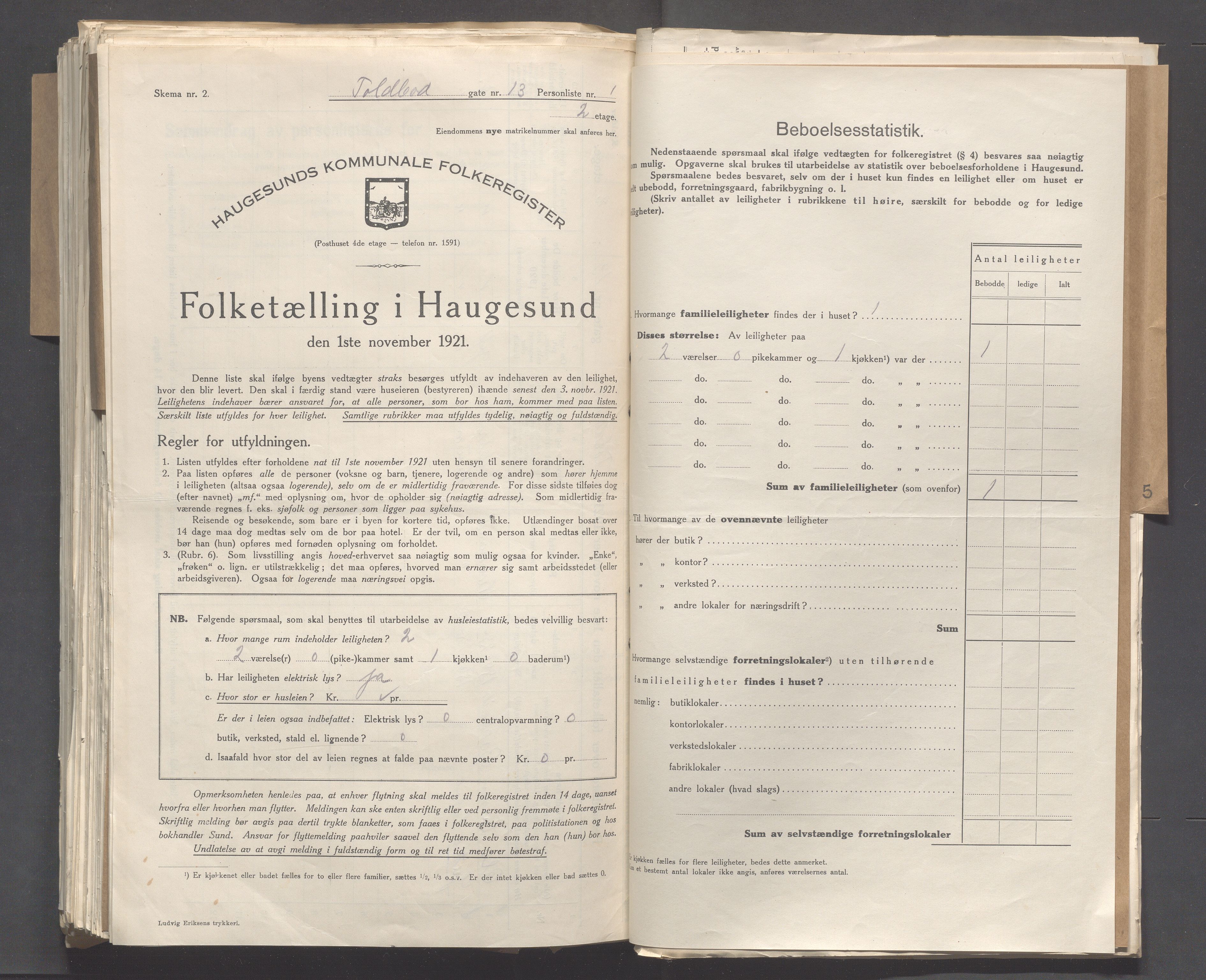 IKAR, Local census 1.11.1921 for Haugesund, 1921, p. 7439