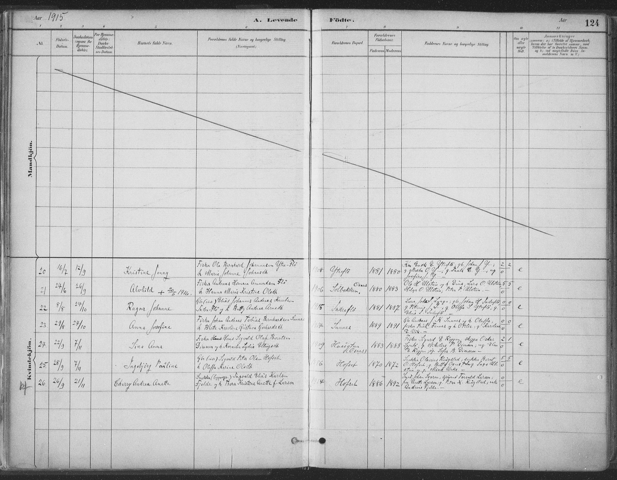 Ministerialprotokoller, klokkerbøker og fødselsregistre - Møre og Romsdal, AV/SAT-A-1454/509/L0106: Parish register (official) no. 509A04, 1883-1922, p. 124