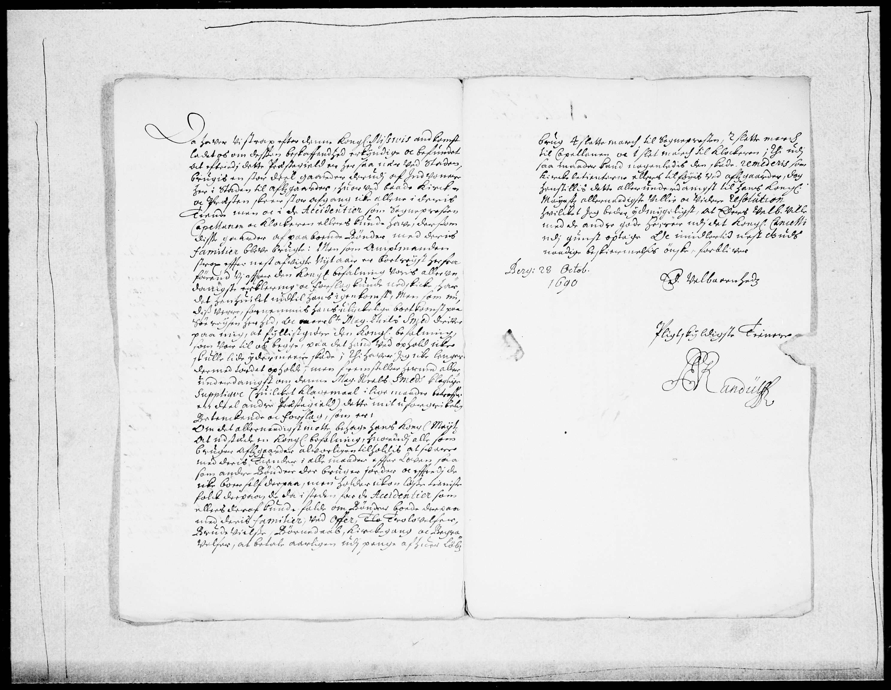 Danske Kanselli 1572-1799, AV/RA-EA-3023/F/Fc/Fcc/Fcca/L0044: Norske innlegg 1572-1799, 1690-1691, p. 48