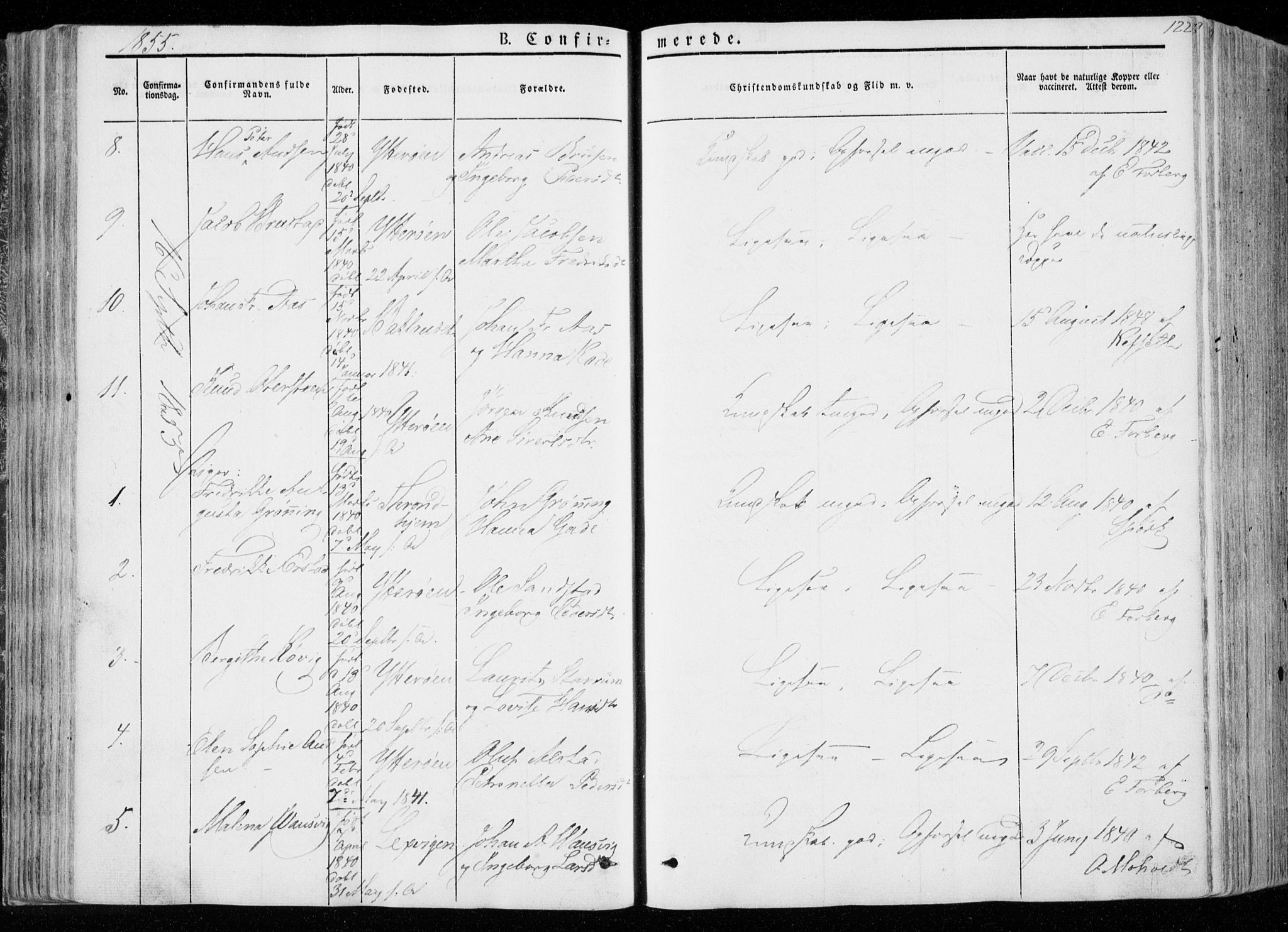 Ministerialprotokoller, klokkerbøker og fødselsregistre - Nord-Trøndelag, AV/SAT-A-1458/722/L0218: Parish register (official) no. 722A05, 1843-1868, p. 122