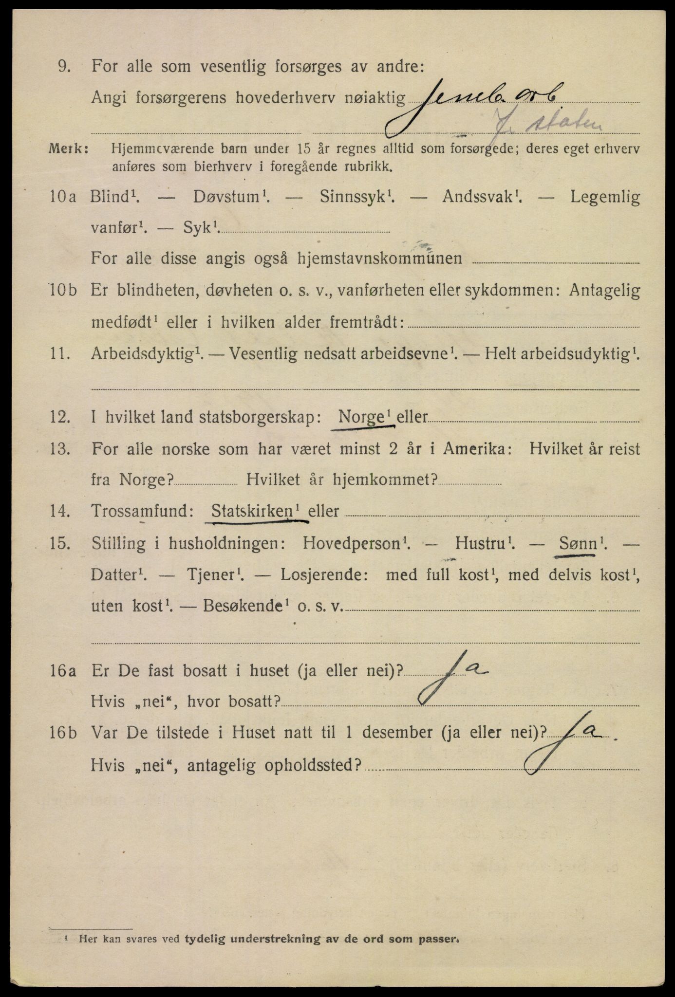 SAKO, 1920 census for Kragerø, 1920, p. 5476