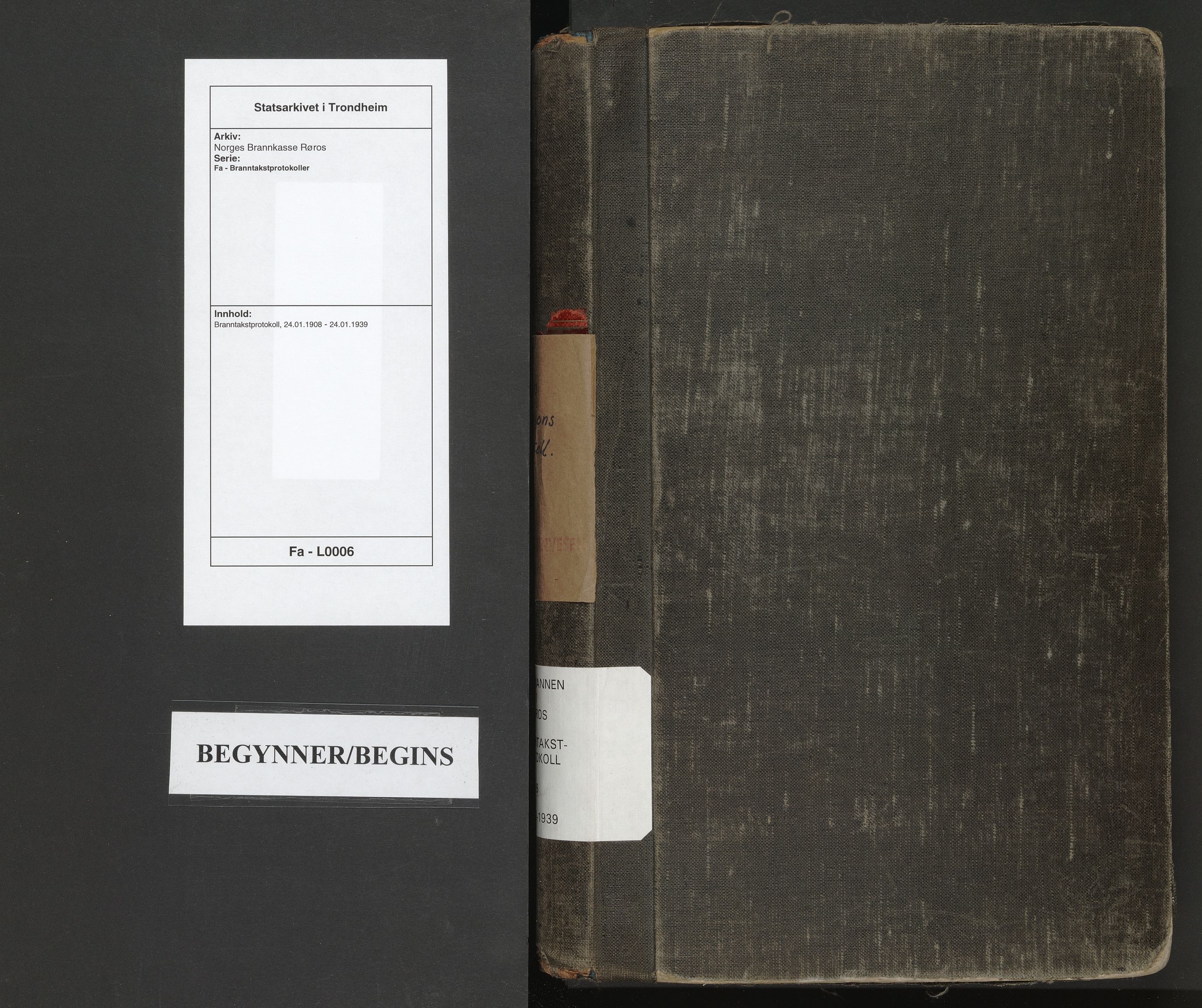 Norges Brannkasse Røros, SAT/A-5531/Fa/L0006: Branntakstprotokoll, 1908-1939