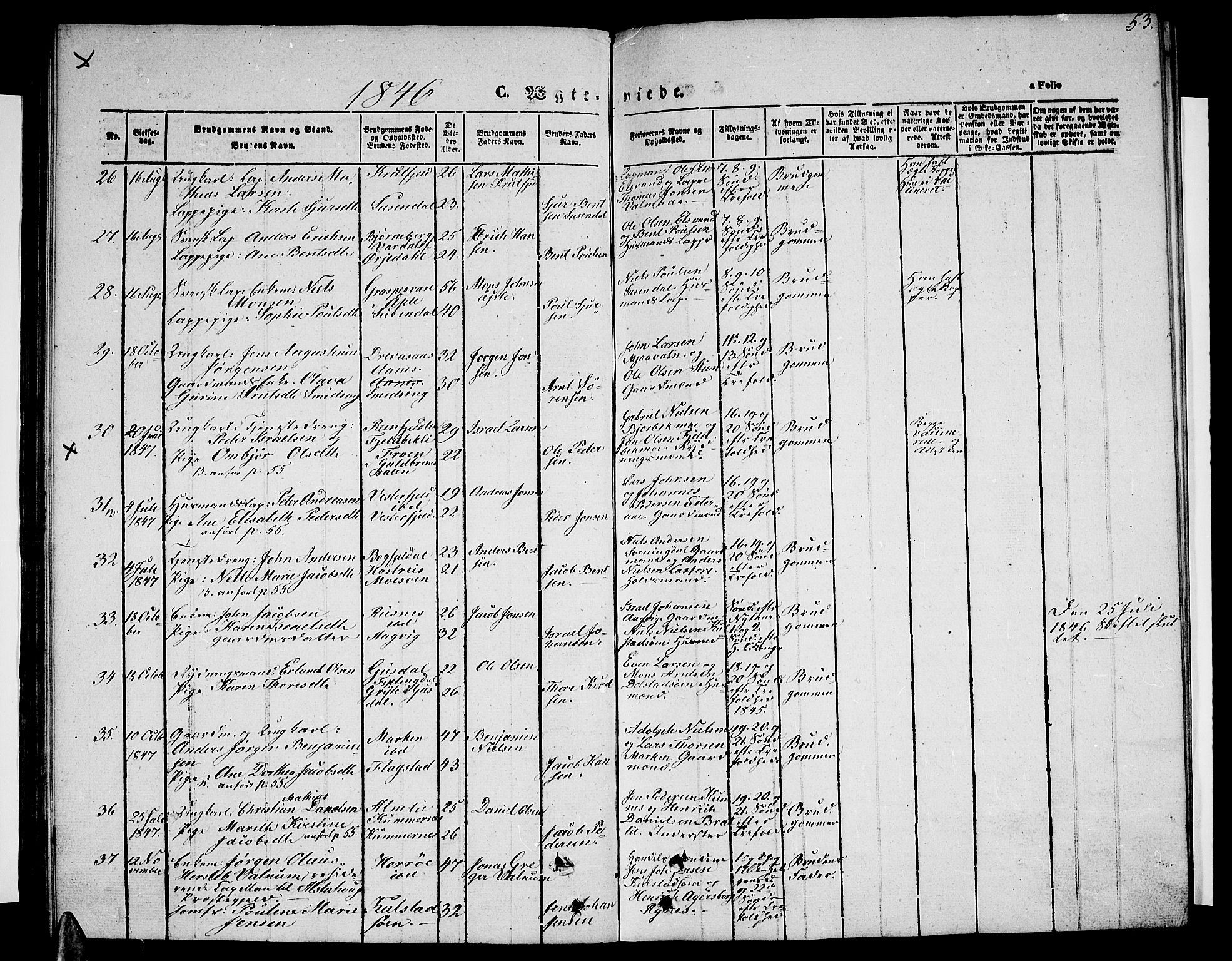 Ministerialprotokoller, klokkerbøker og fødselsregistre - Nordland, SAT/A-1459/820/L0300: Parish register (copy) no. 820C02, 1846-1850, p. 53