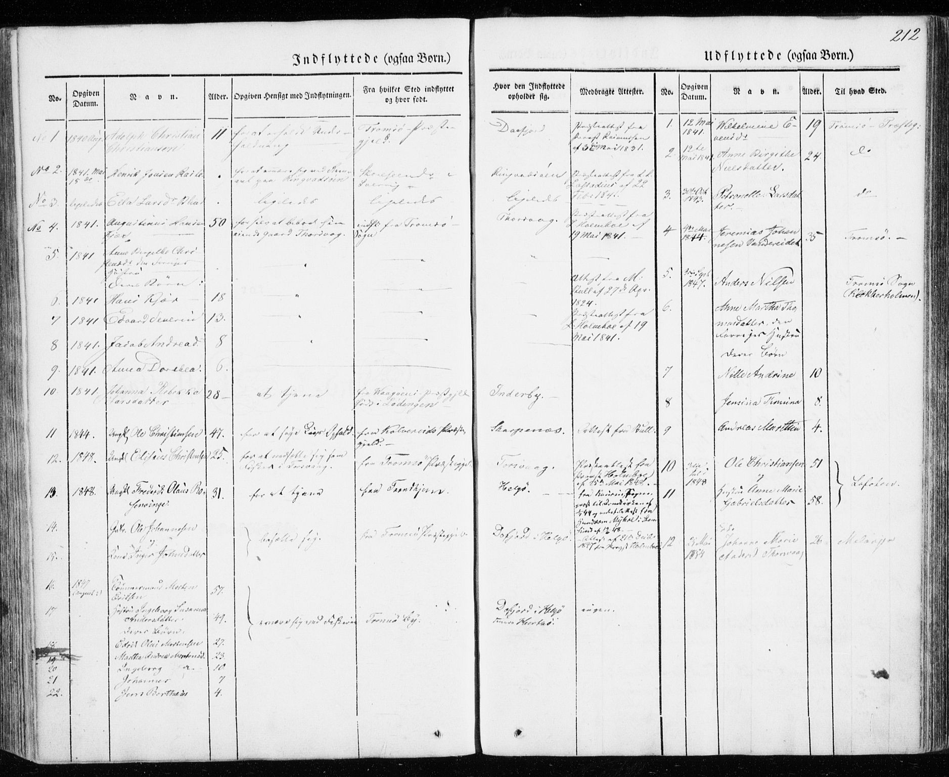 Karlsøy sokneprestembete, SATØ/S-1299/H/Ha/Haa/L0009kirke: Parish register (official) no. 9, 1838-1867, p. 212