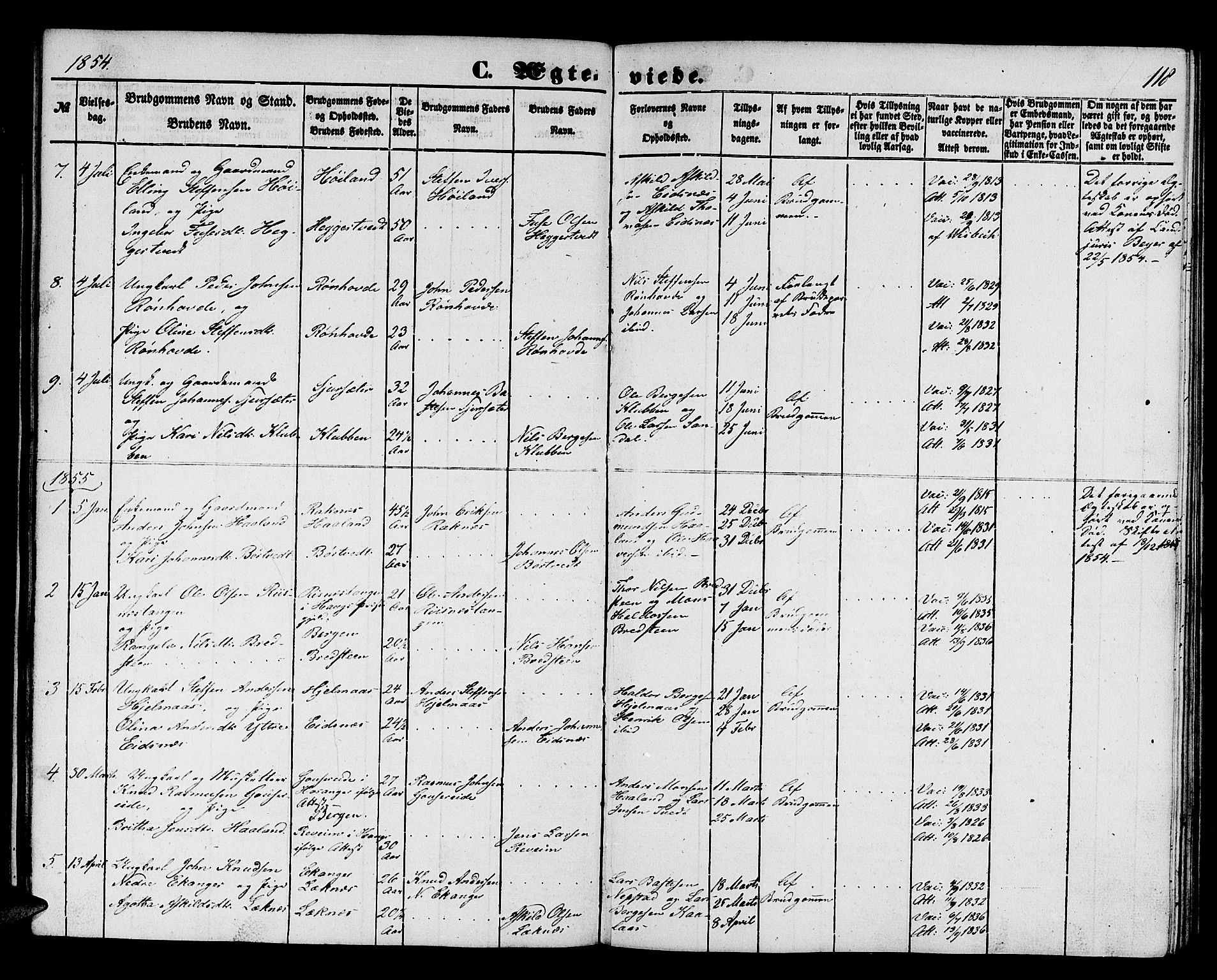 Hamre sokneprestembete, AV/SAB-A-75501/H/Ha/Hab: Parish register (copy) no. B 1, 1852-1863, p. 118