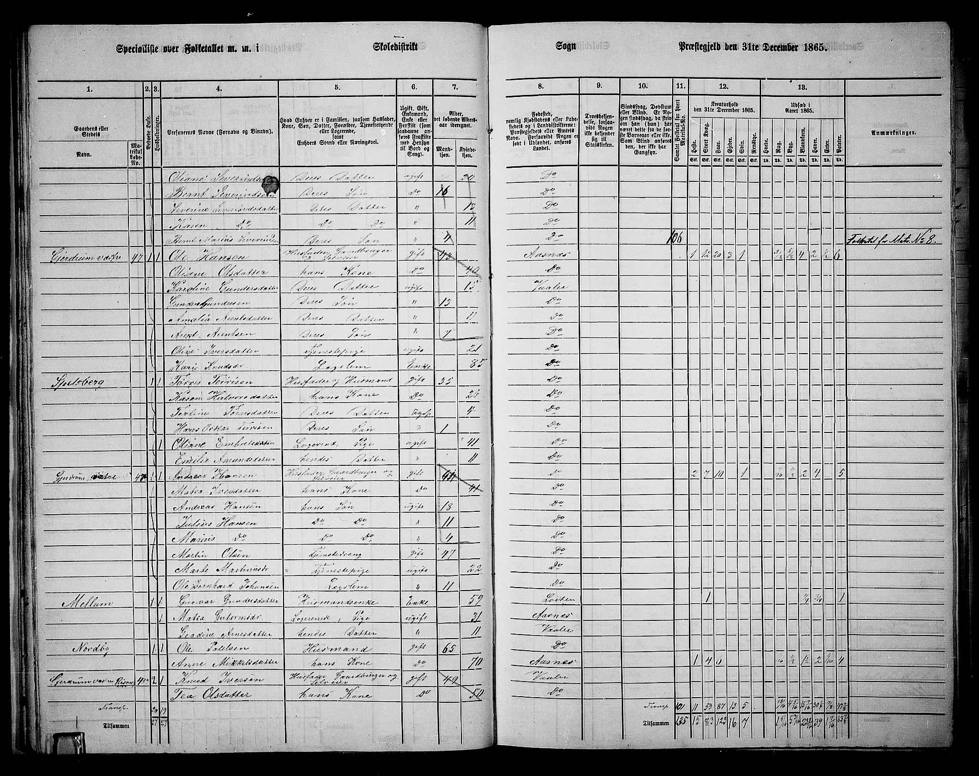 RA, 1865 census for Våler, 1865, p. 30