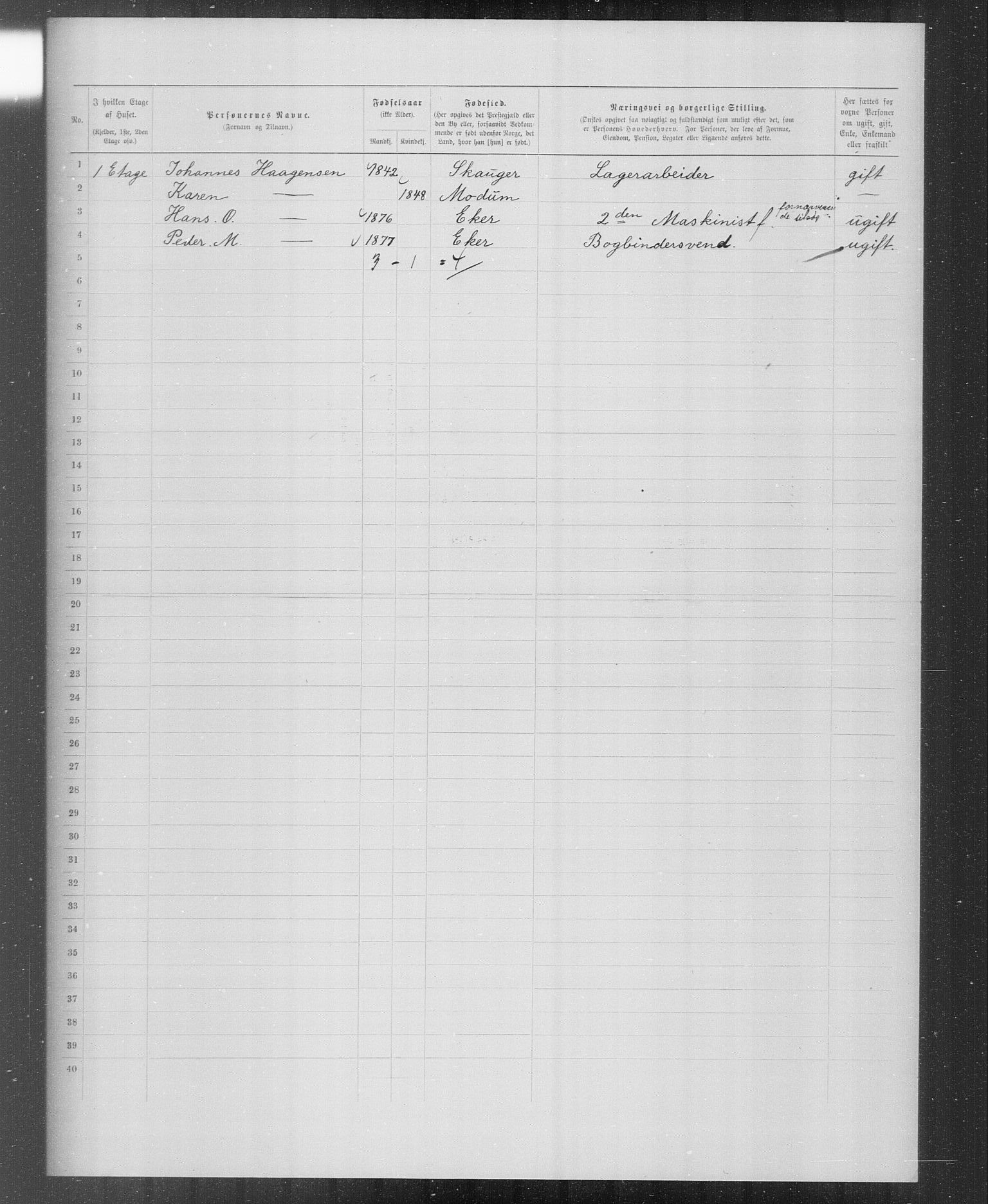 OBA, Municipal Census 1899 for Kristiania, 1899, p. 5620