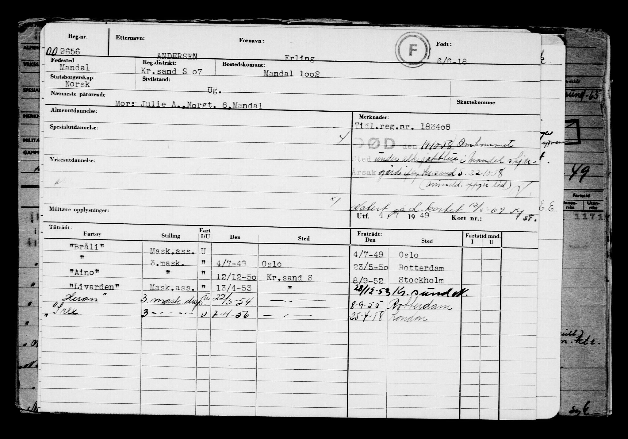 Direktoratet for sjømenn, AV/RA-S-3545/G/Gb/L0159: Hovedkort, 1918, p. 97