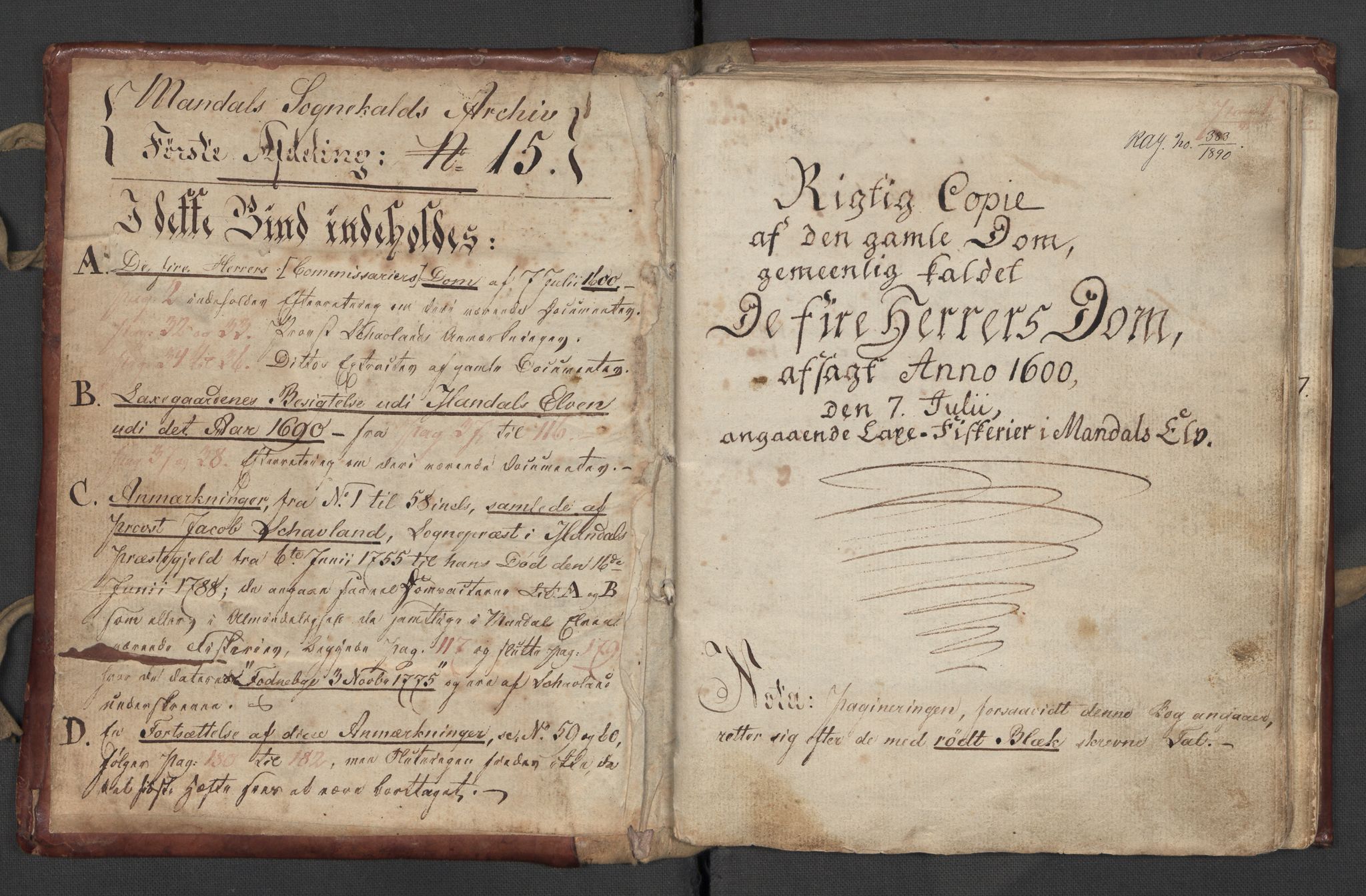 Riksarkivets diplomsamling, AV/RA-EA-5965/F15/L0036: Prestearkiv - Vest-Agder, 1600-1774, p. 41