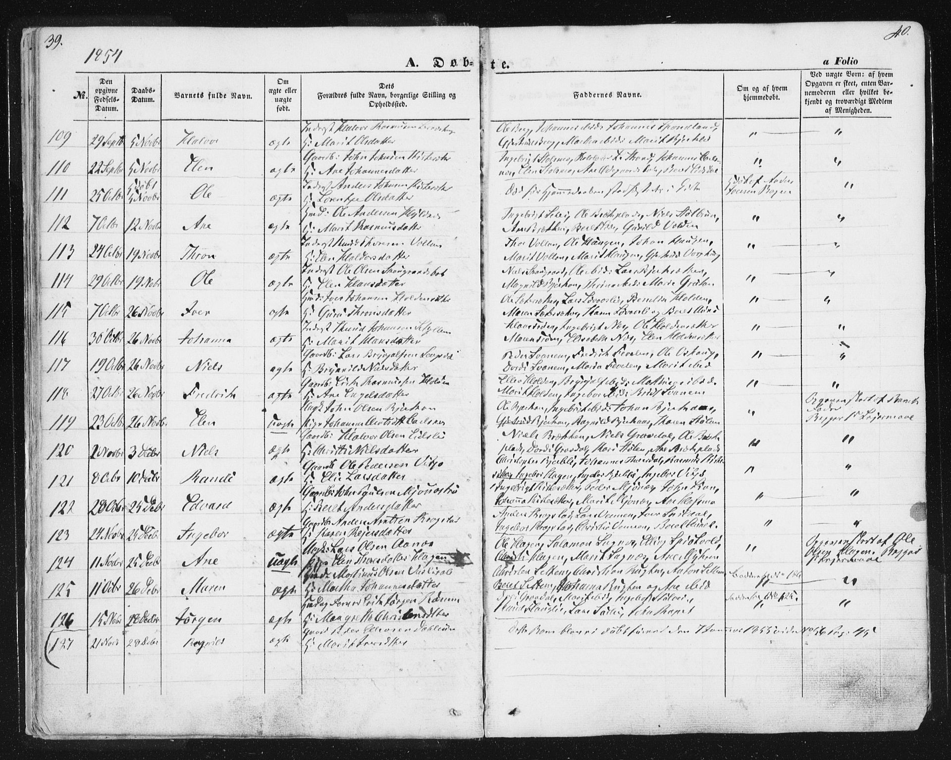 Ministerialprotokoller, klokkerbøker og fødselsregistre - Sør-Trøndelag, AV/SAT-A-1456/630/L0494: Parish register (official) no. 630A07, 1852-1868, p. 39-40