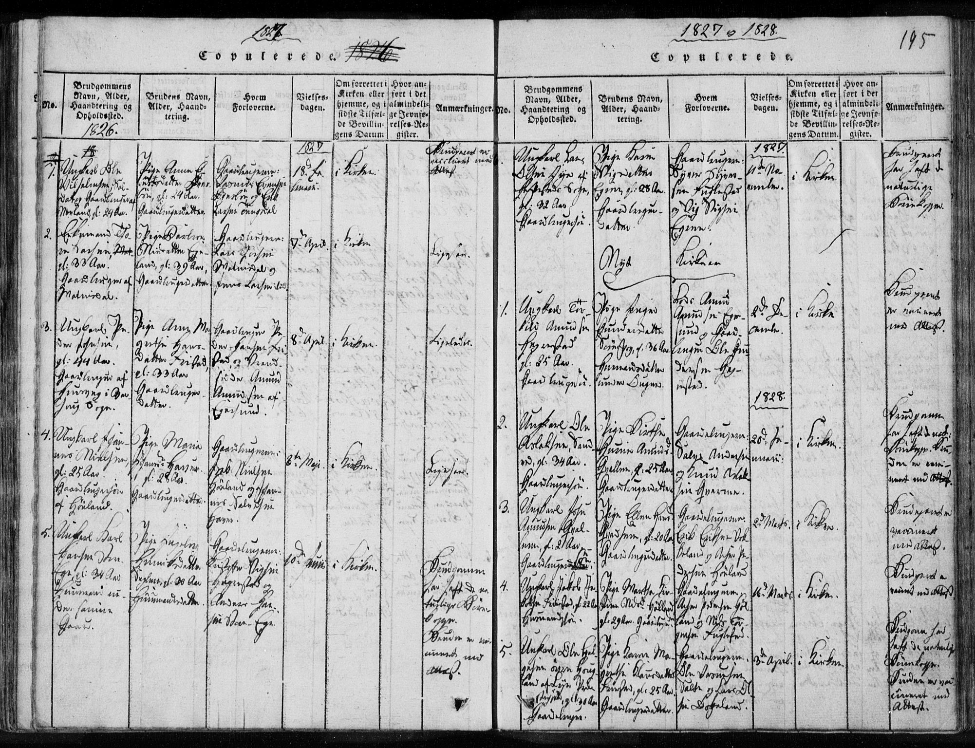 Eigersund sokneprestkontor, SAST/A-101807/S08/L0008: Parish register (official) no. A 8, 1816-1847, p. 195