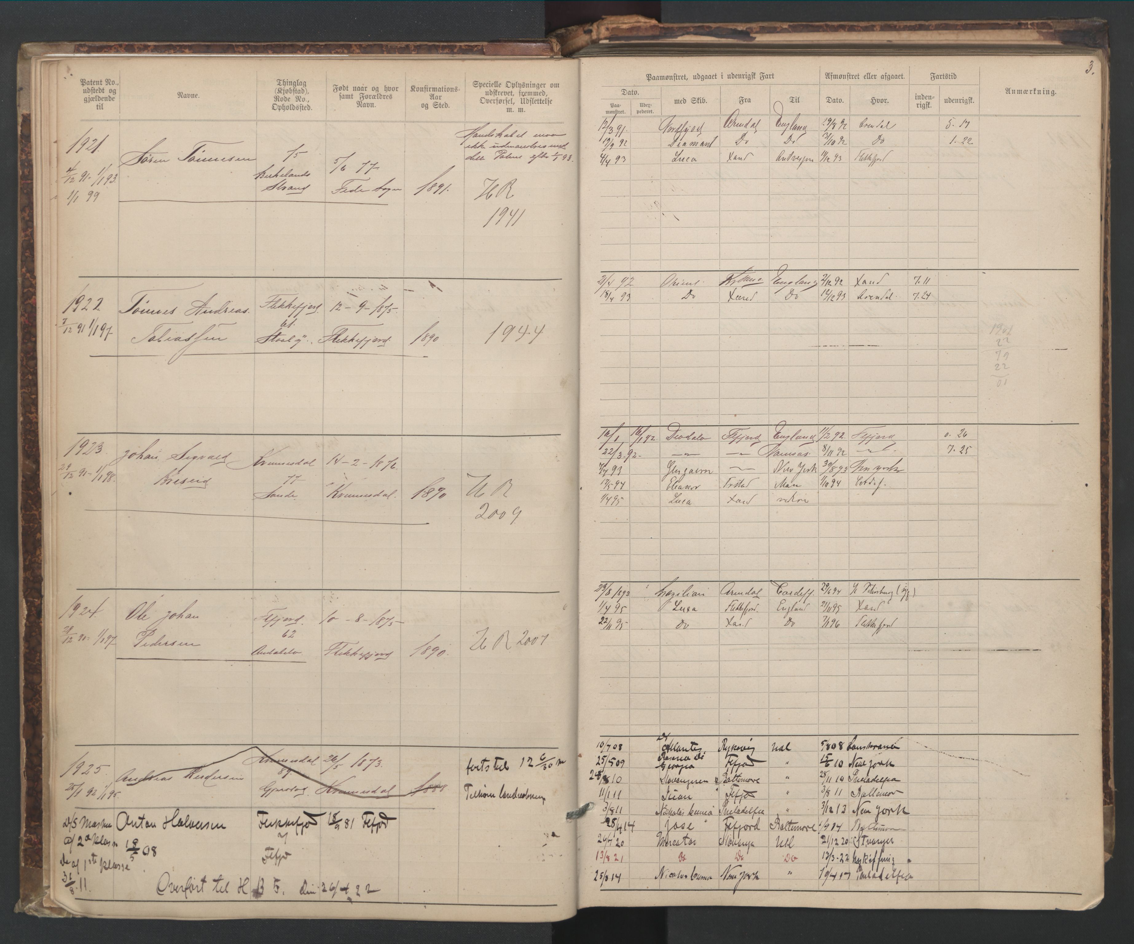 Flekkefjord mønstringskrets, SAK/2031-0018/F/Fa/L0006: Annotasjonsrulle nr 1916-2964 med register, Æ-3, 1891-1948, p. 32