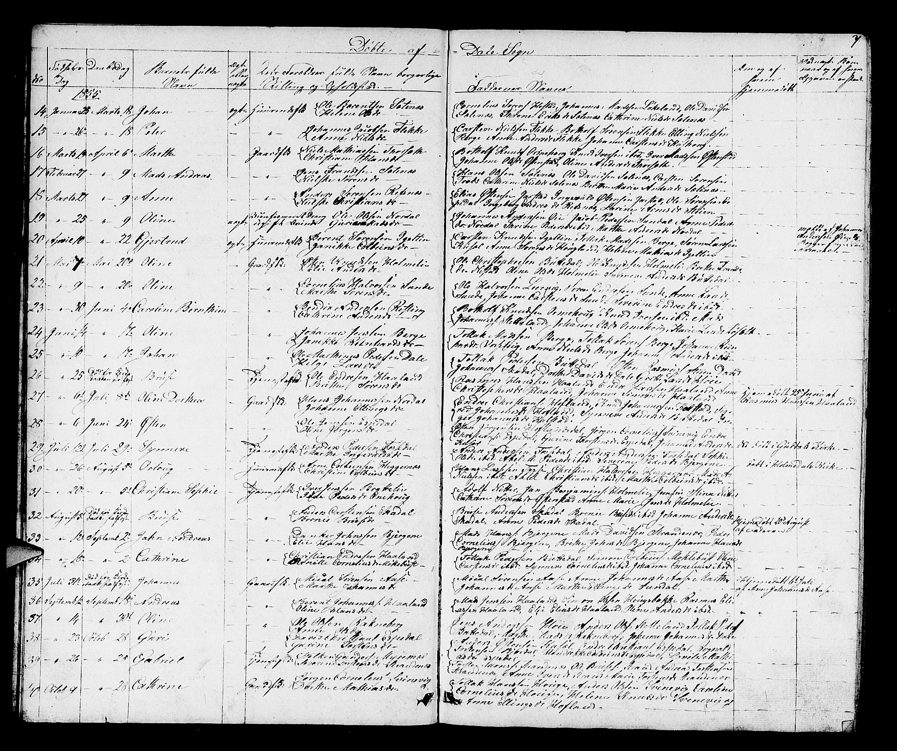 Fjaler sokneprestembete, AV/SAB-A-79801/H/Hab/Habc/L0001: Parish register (copy) no. C 1, 1852-1878, p. 7