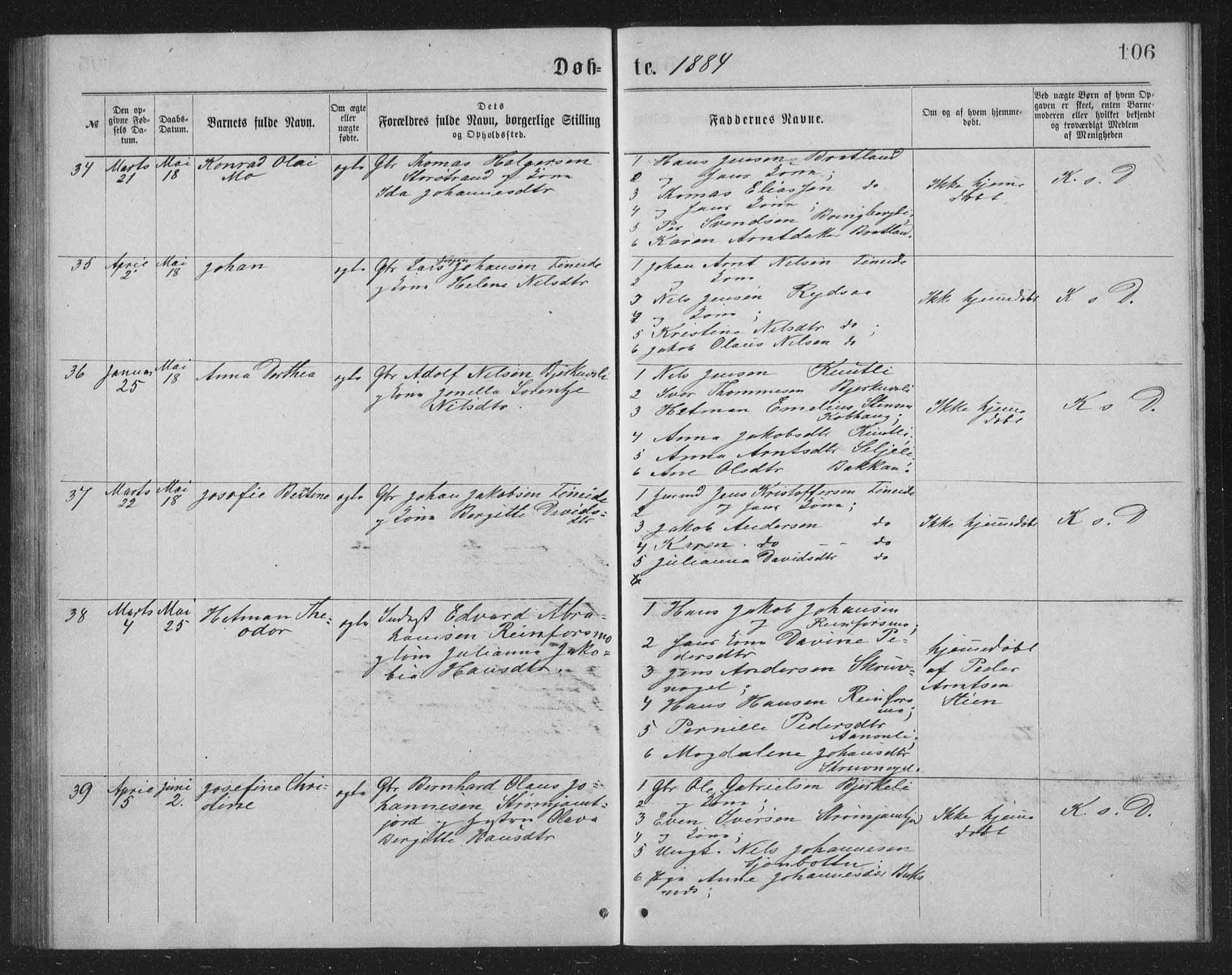 Ministerialprotokoller, klokkerbøker og fødselsregistre - Nordland, AV/SAT-A-1459/825/L0369: Parish register (copy) no. 825C06, 1873-1885, p. 106