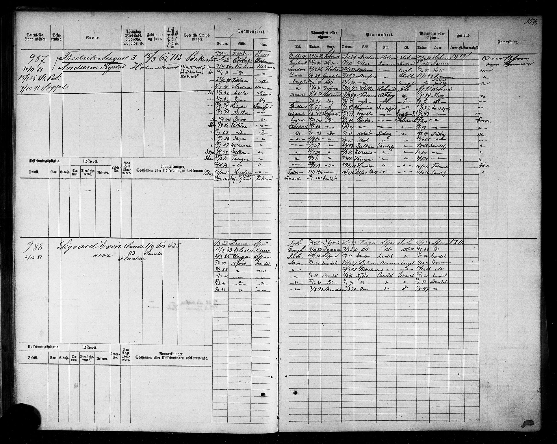 Holmestrand innrulleringskontor, AV/SAKO-A-1151/F/Fc/L0004: Hovedrulle, 1872-1913, p. 197