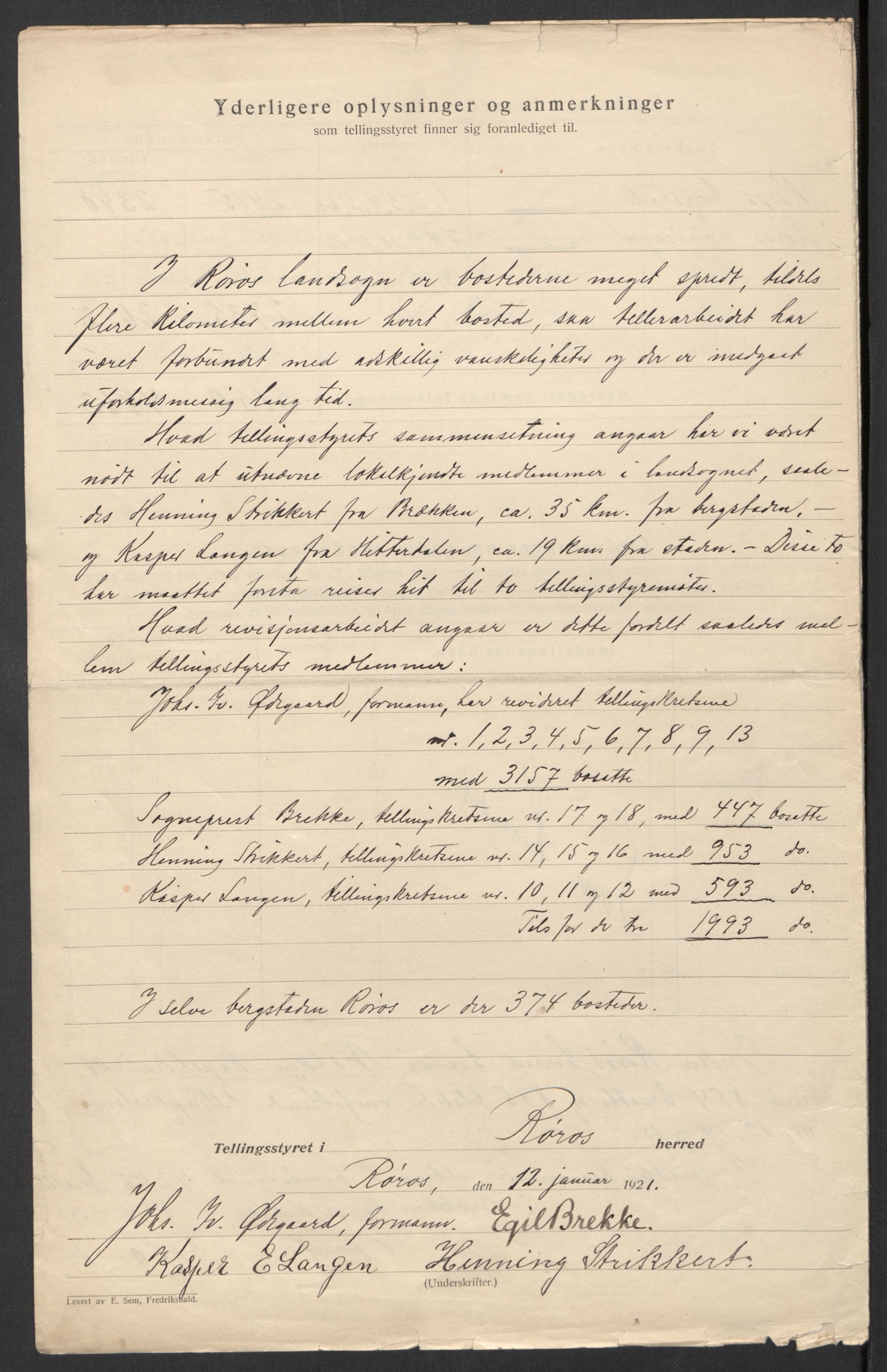 SAT, 1920 census for Røros, 1920, p. 5