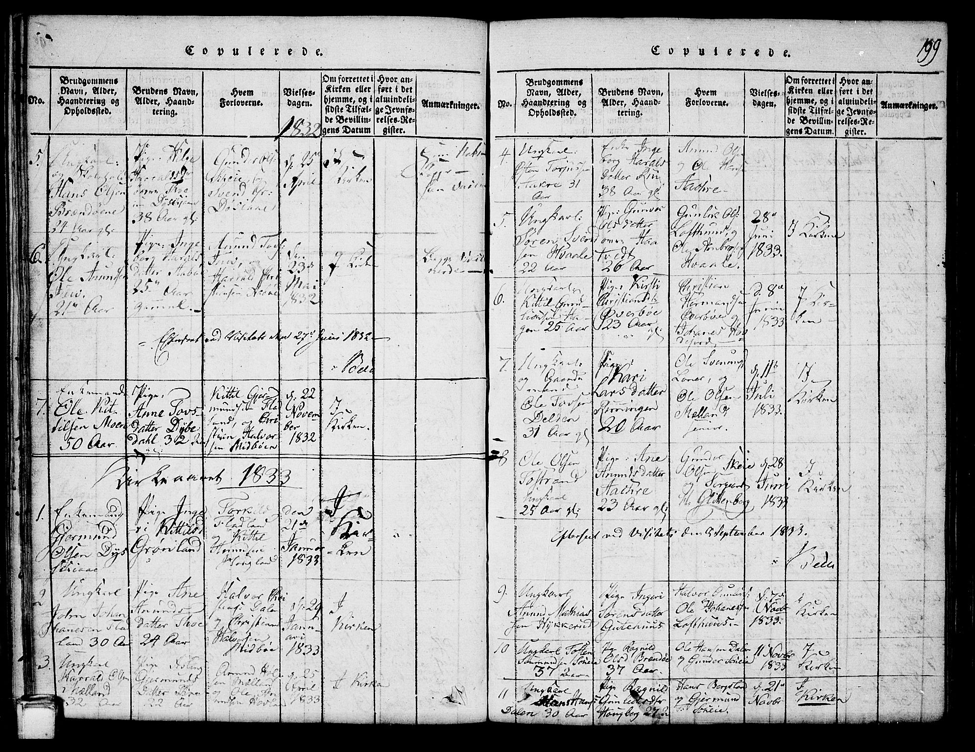Hjartdal kirkebøker, SAKO/A-270/G/Ga/L0001: Parish register (copy) no. I 1, 1815-1842, p. 199