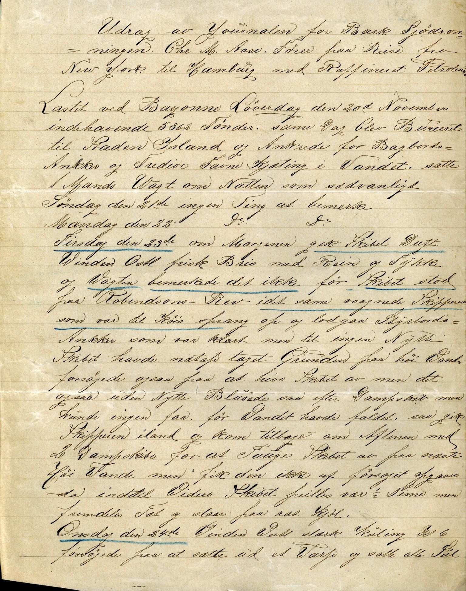 Pa 63 - Østlandske skibsassuranceforening, VEMU/A-1079/G/Ga/L0019/0013: Havaridokumenter / Christopher Columbus, Roma, Condor, Sjødronningen, 1886, p. 19