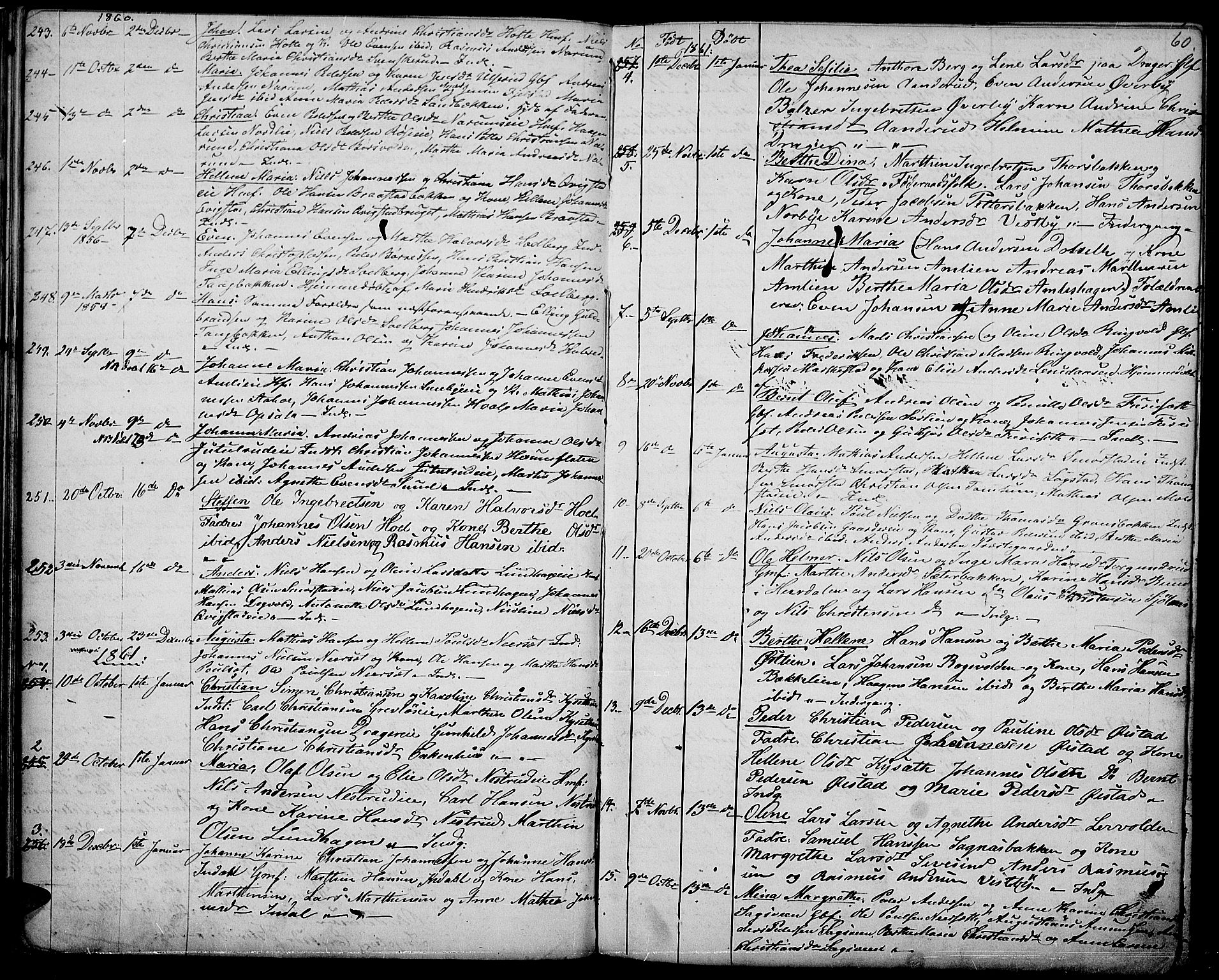 Vestre Toten prestekontor, SAH/PREST-108/H/Ha/Hab/L0005: Parish register (copy) no. 5, 1854-1870, p. 60