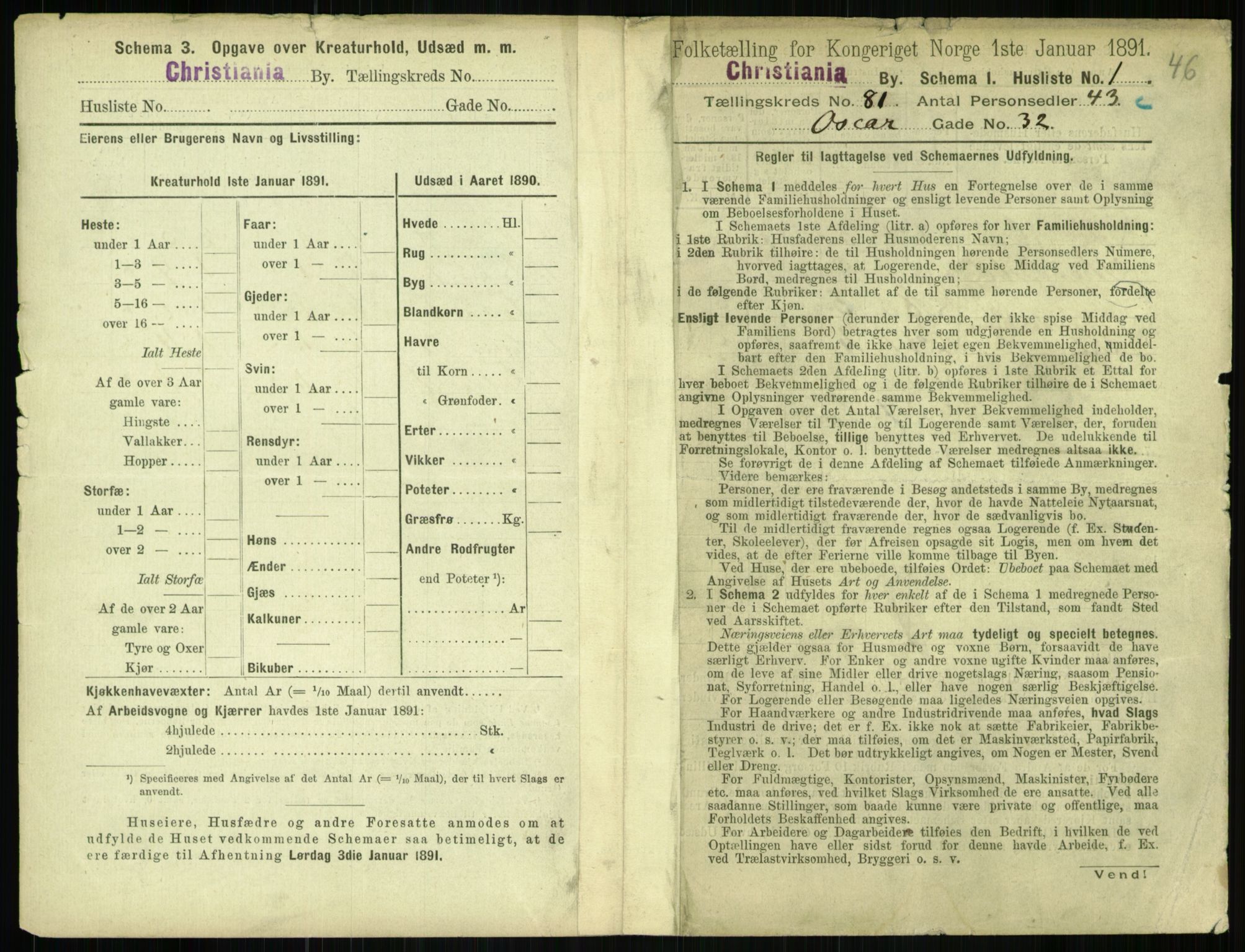 RA, 1891 census for 0301 Kristiania, 1891, p. 41484