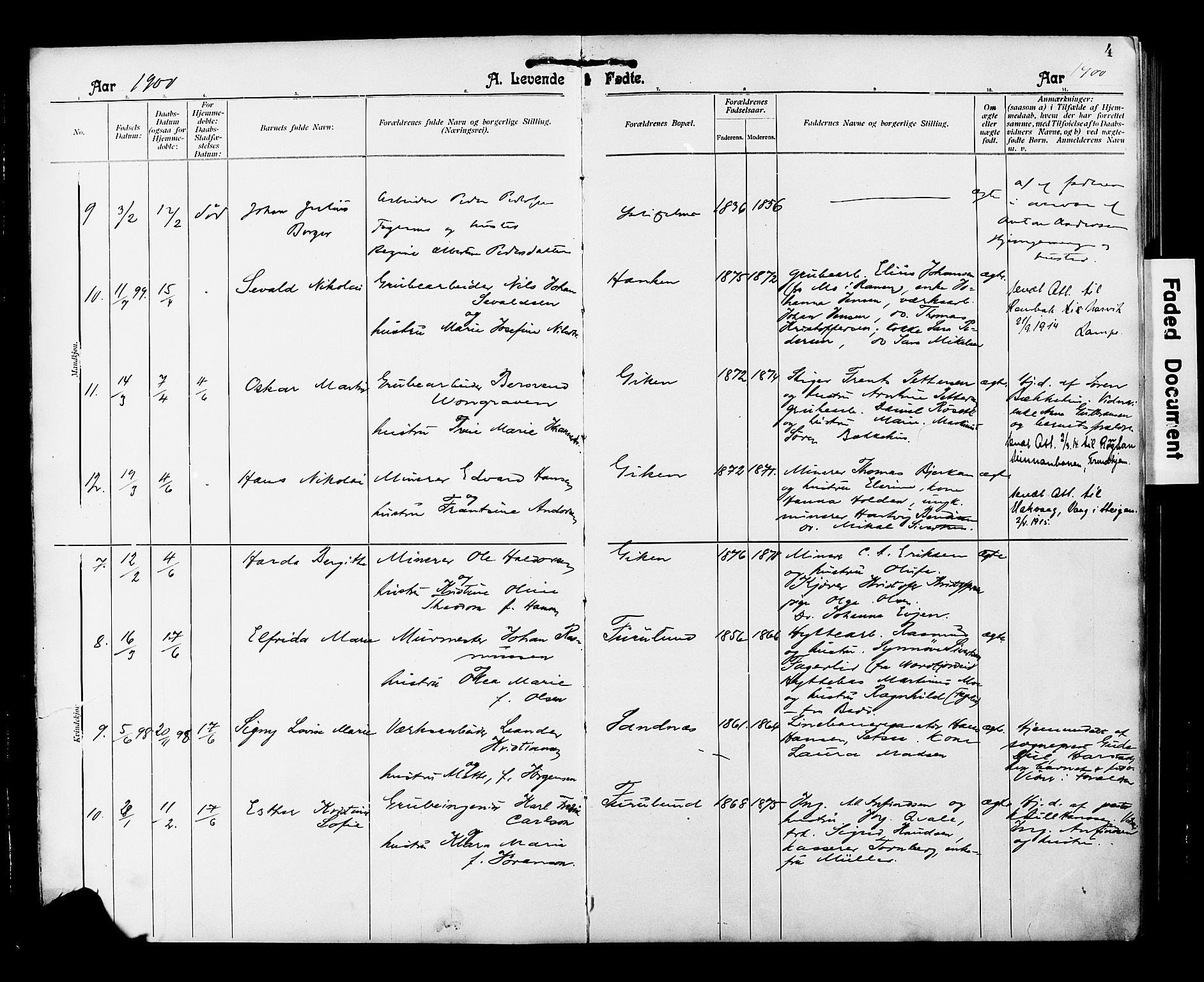 Ministerialprotokoller, klokkerbøker og fødselsregistre - Nordland, AV/SAT-A-1459/850/L0709: Parish register (official) no. 850A01, 1899-1909, p. 4