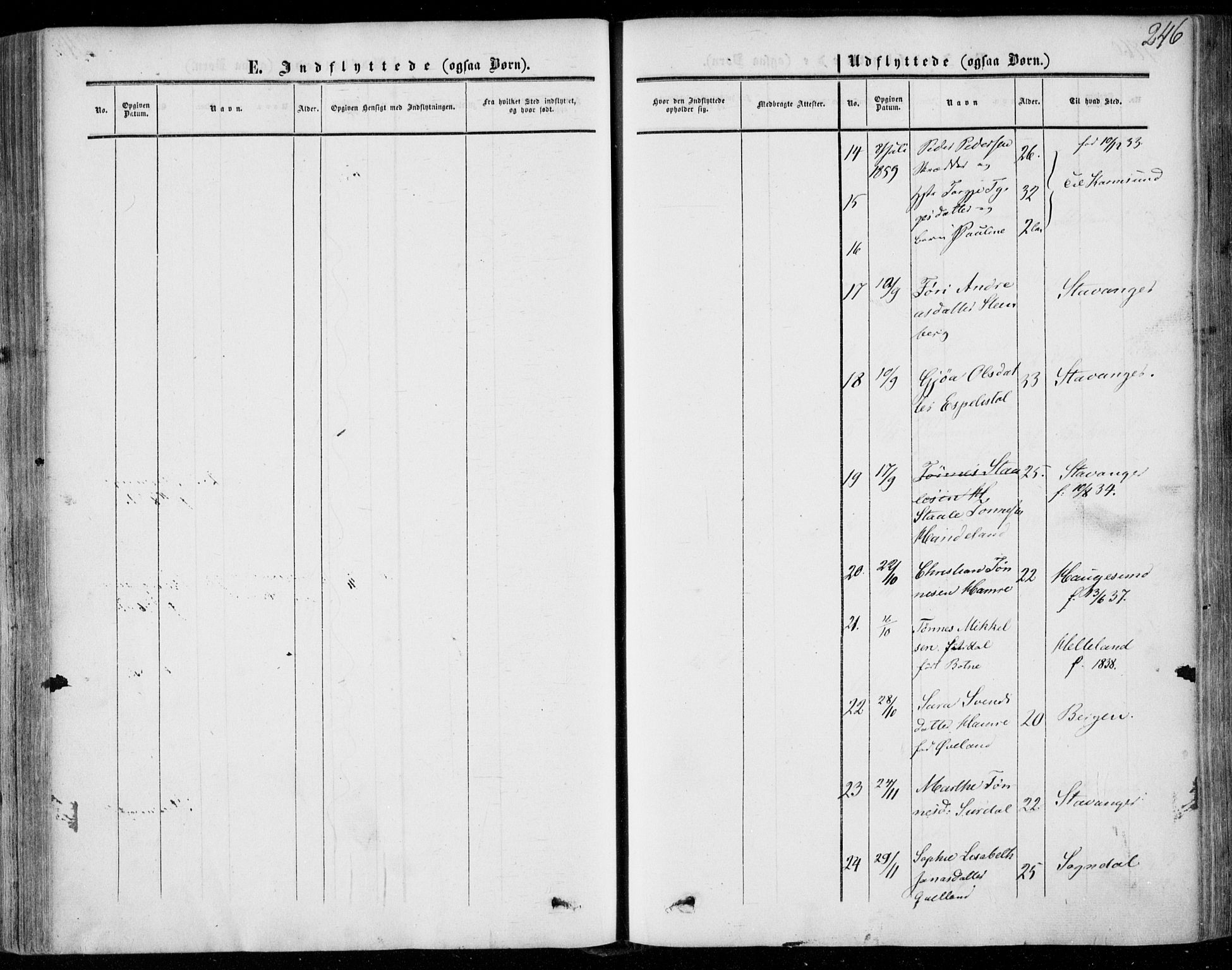 Lund sokneprestkontor, AV/SAST-A-101809/S06/L0009: Parish register (official) no. A 8, 1853-1877, p. 246