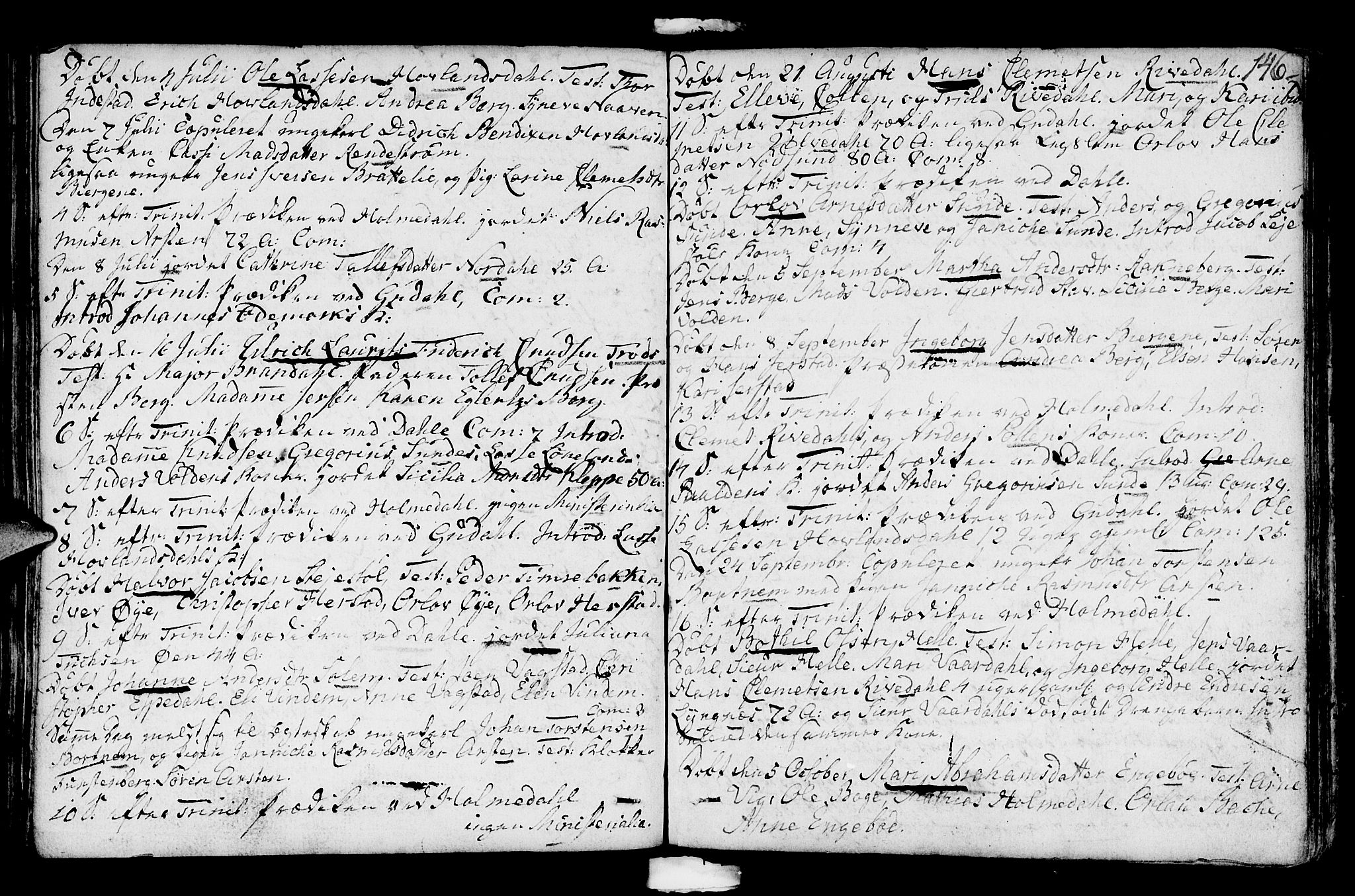 Fjaler sokneprestembete, SAB/A-79801/H/Haa/Haaa/L0003: Parish register (official) no. A 3, 1799-1814, p. 146