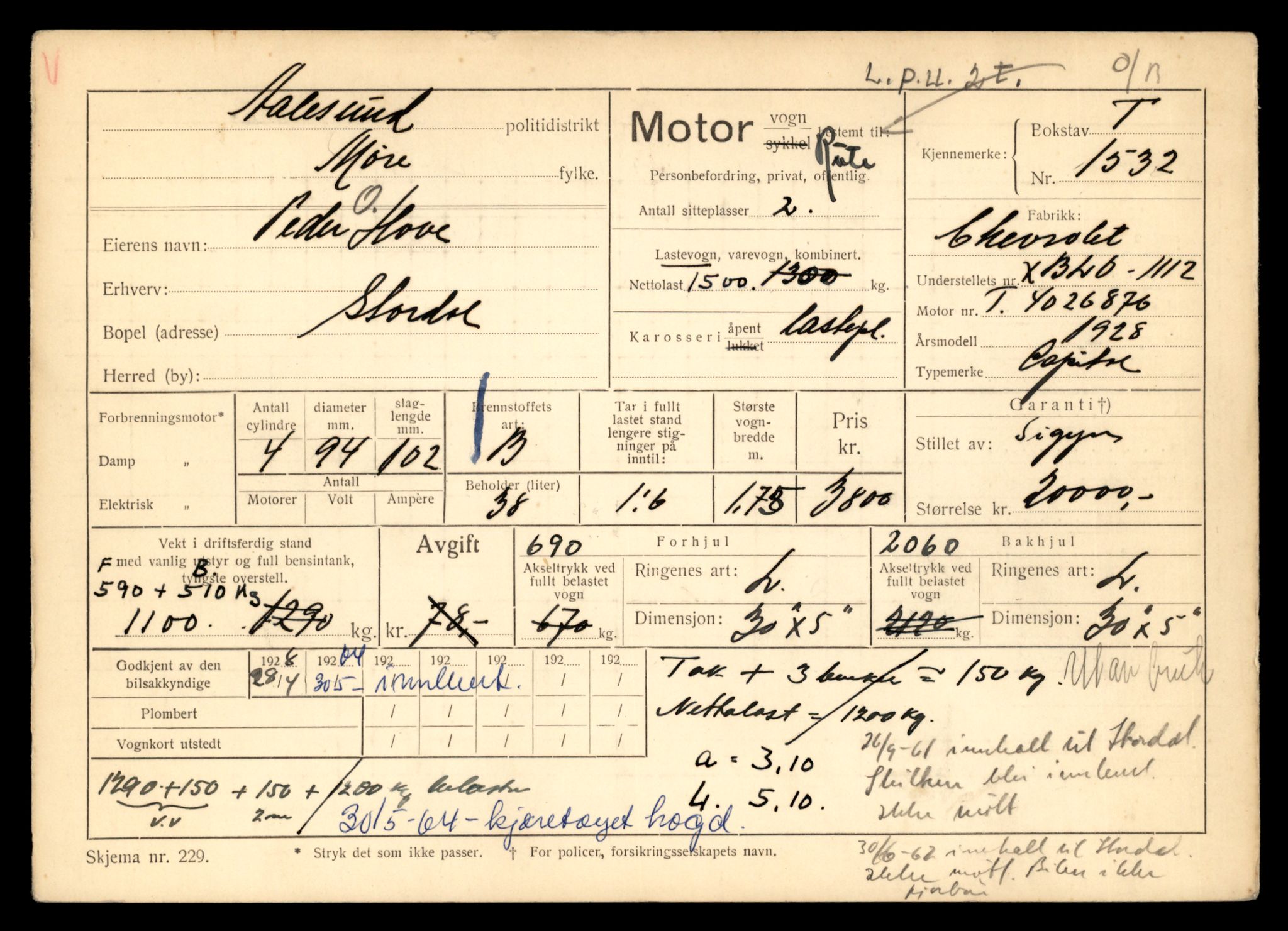 Møre og Romsdal vegkontor - Ålesund trafikkstasjon, AV/SAT-A-4099/F/Fe/L0013: Registreringskort for kjøretøy T 1451 - T 1564, 1927-1998, p. 1981