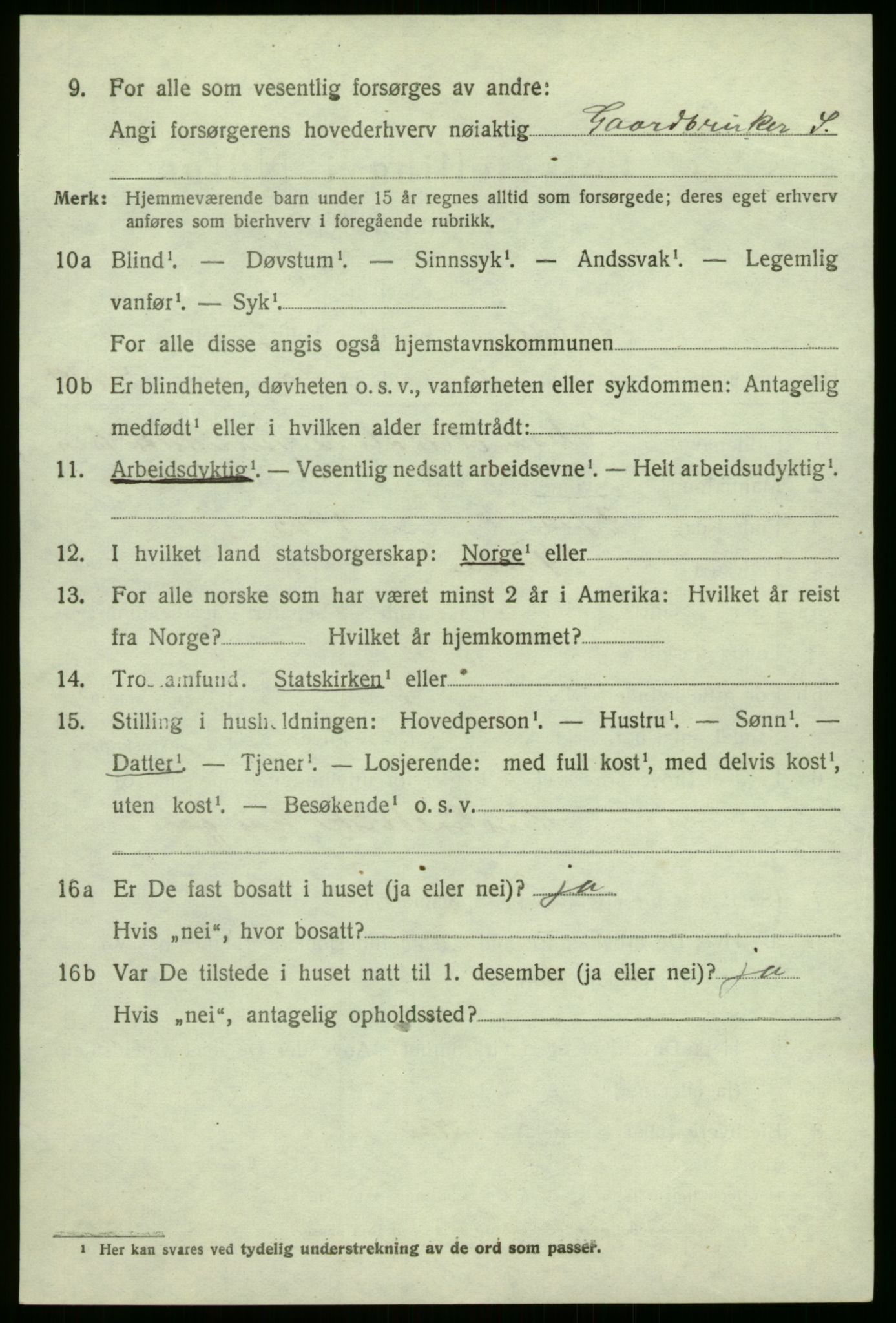 SAB, 1920 census for Førde, 1920, p. 2275