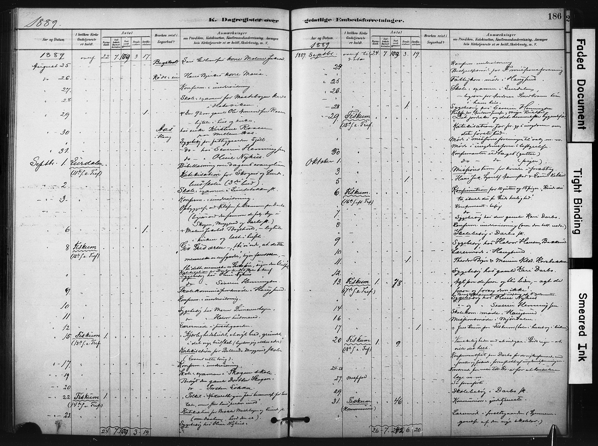 Fiskum kirkebøker, AV/SAKO-A-15/F/Fa/L0002: Parish register (official) no. 2, 1878-1890, p. 186